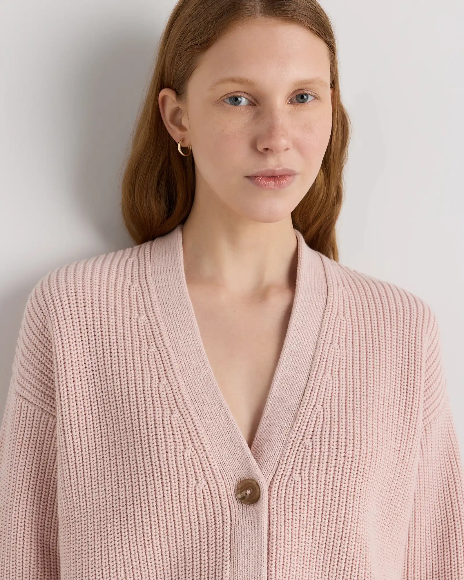 100% Organic Cotton Fisherman Boxy Cropped Cardigan