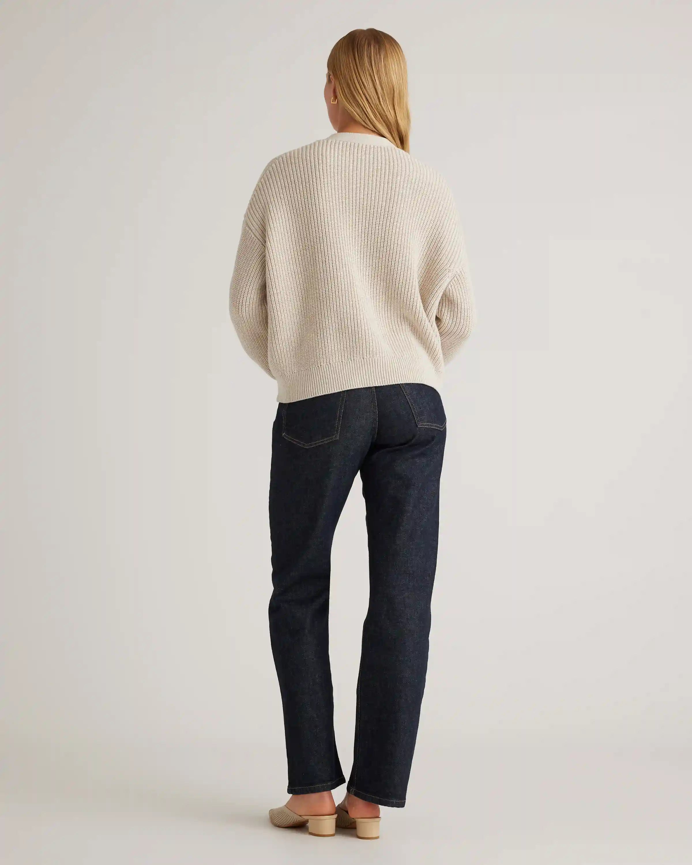 100% Organic Cotton Fisherman Boxy Cropped Cardigan
