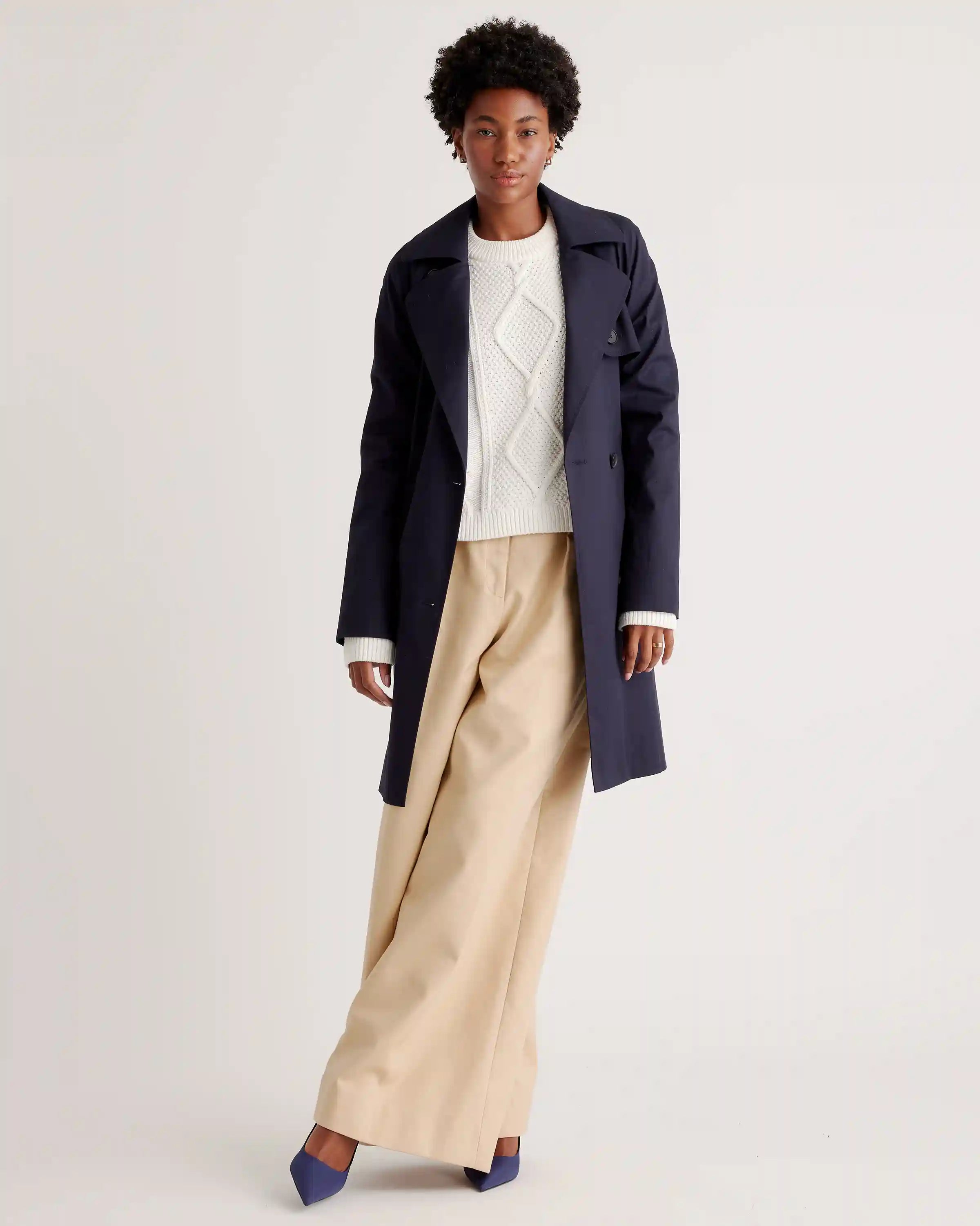 100% Organic Cotton Cropped Cable Crew Sweater