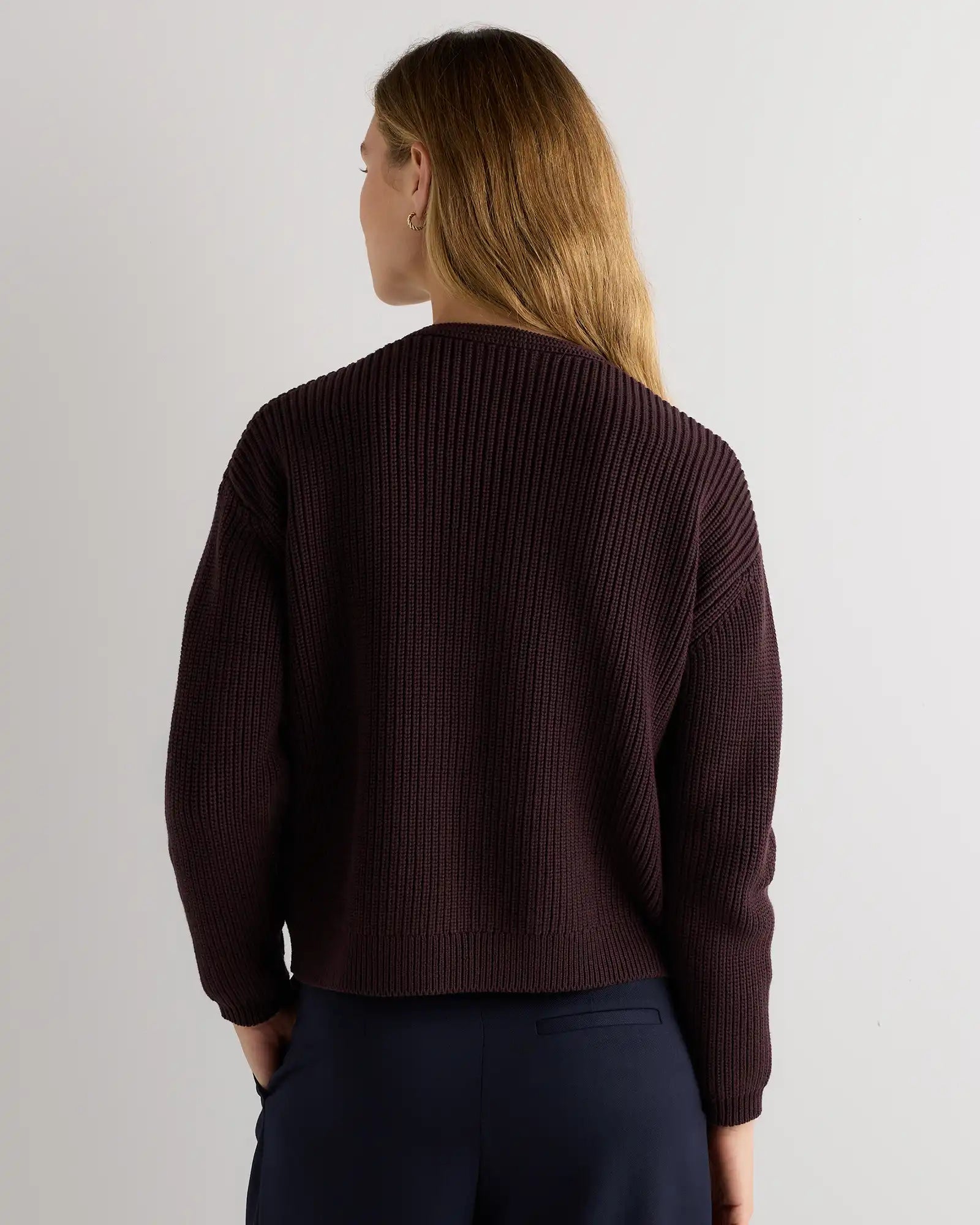 100% Organic Cotton Fisherman V-Neck Sweater