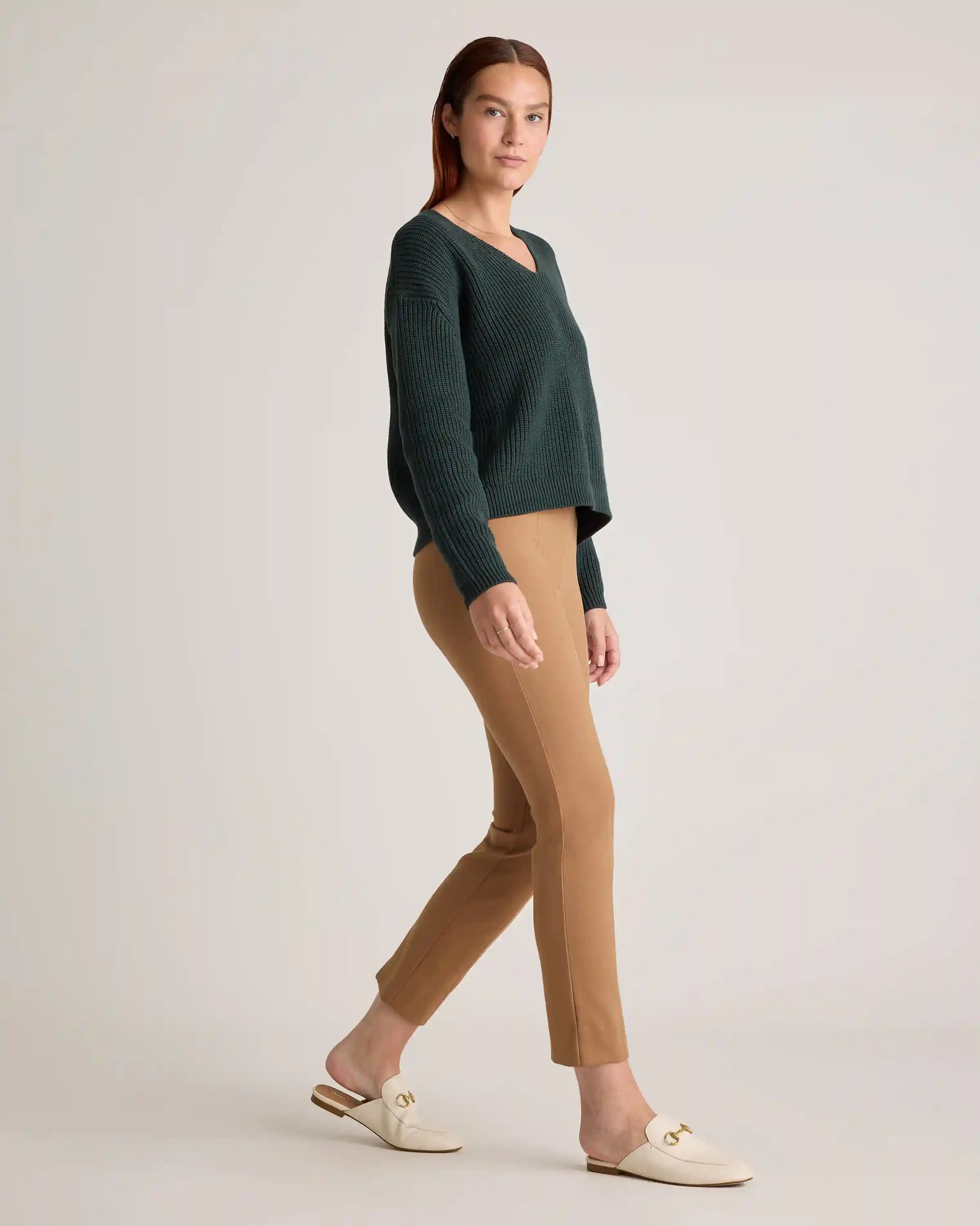 100% Organic Cotton Fisherman V-Neck Sweater
