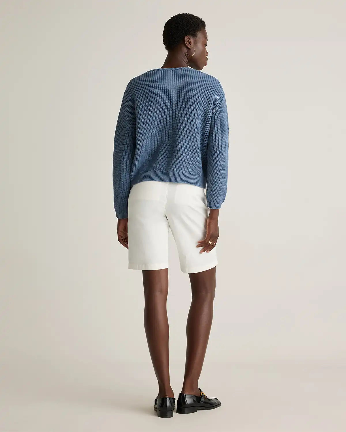 100% Organic Cotton Fisherman V-Neck Sweater