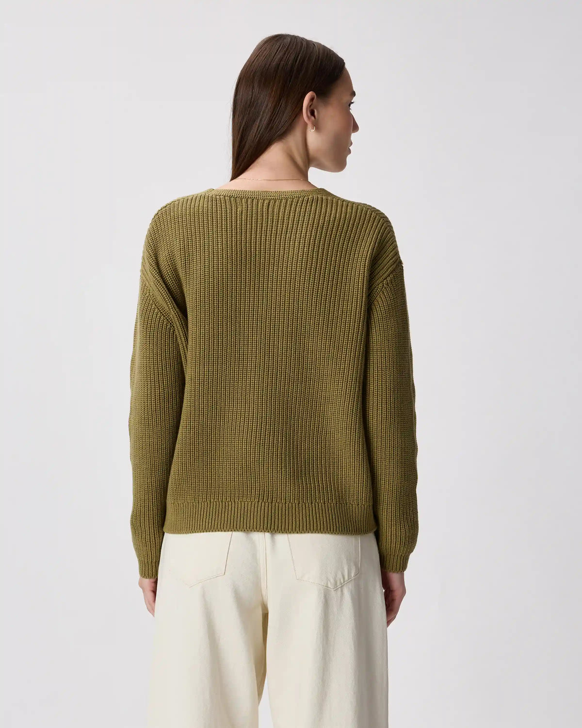 100% Organic Cotton Fisherman V-Neck Sweater