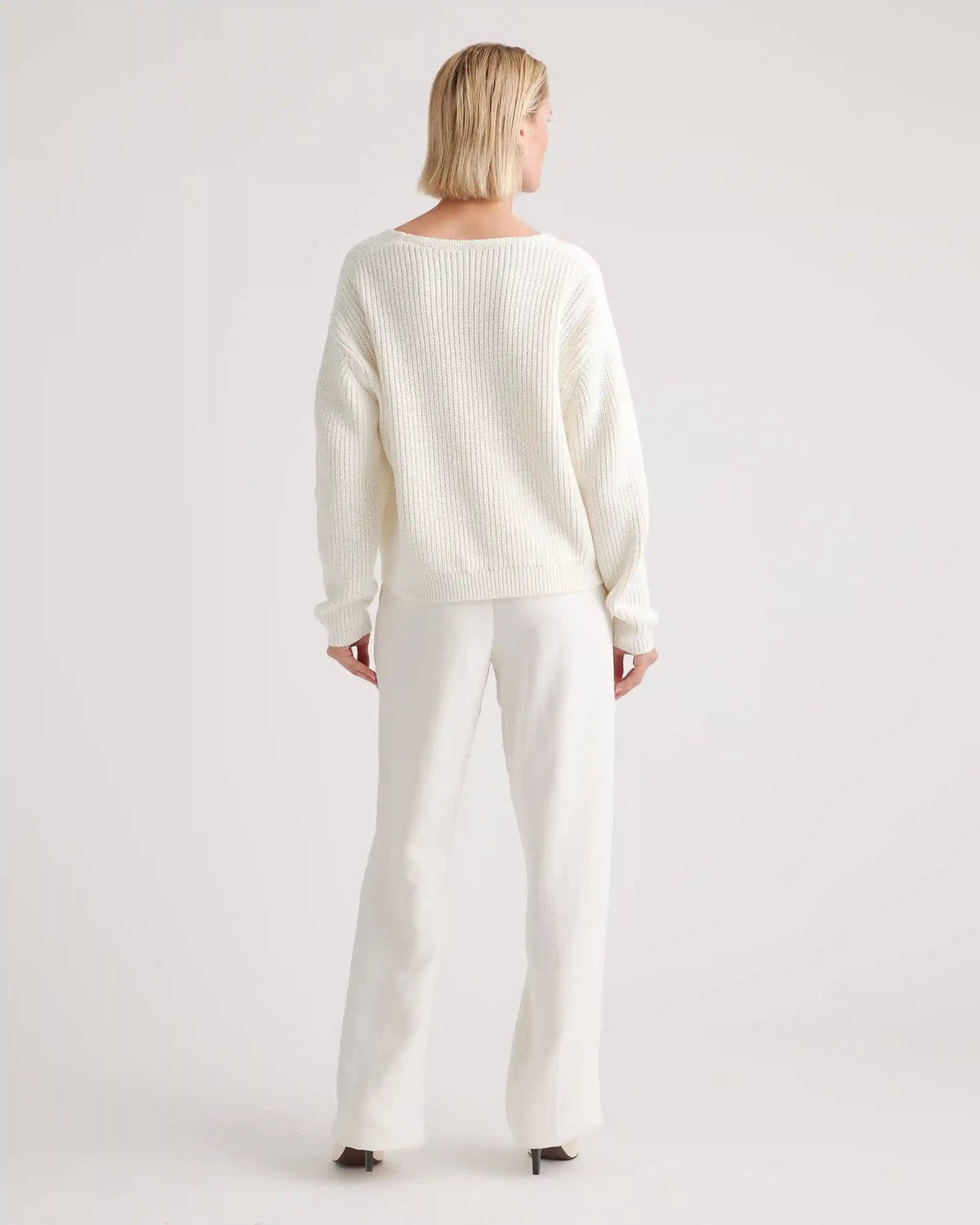 100% Organic Cotton Fisherman V-Neck Sweater