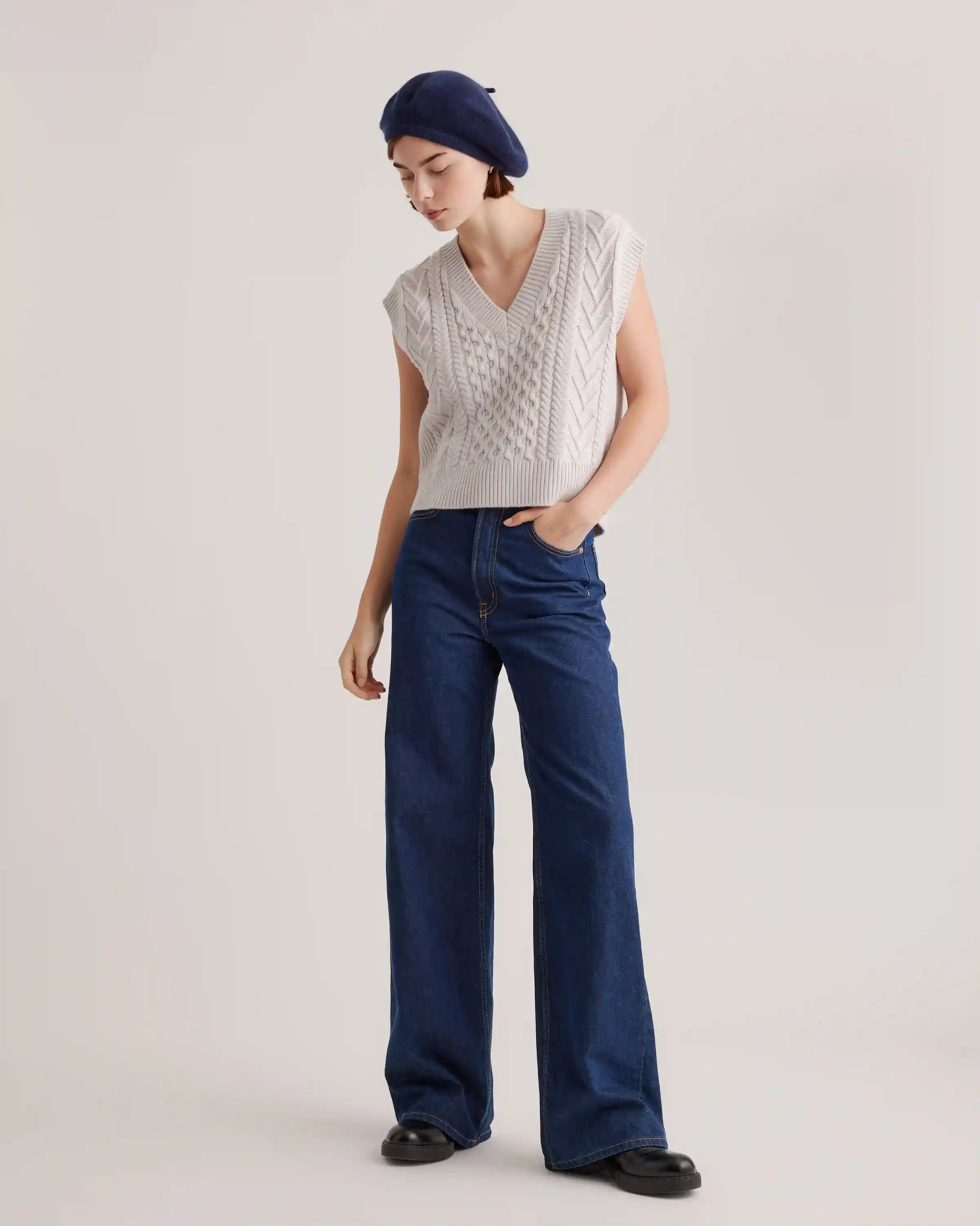 Australian Merino Wool Cable Sweater Vest