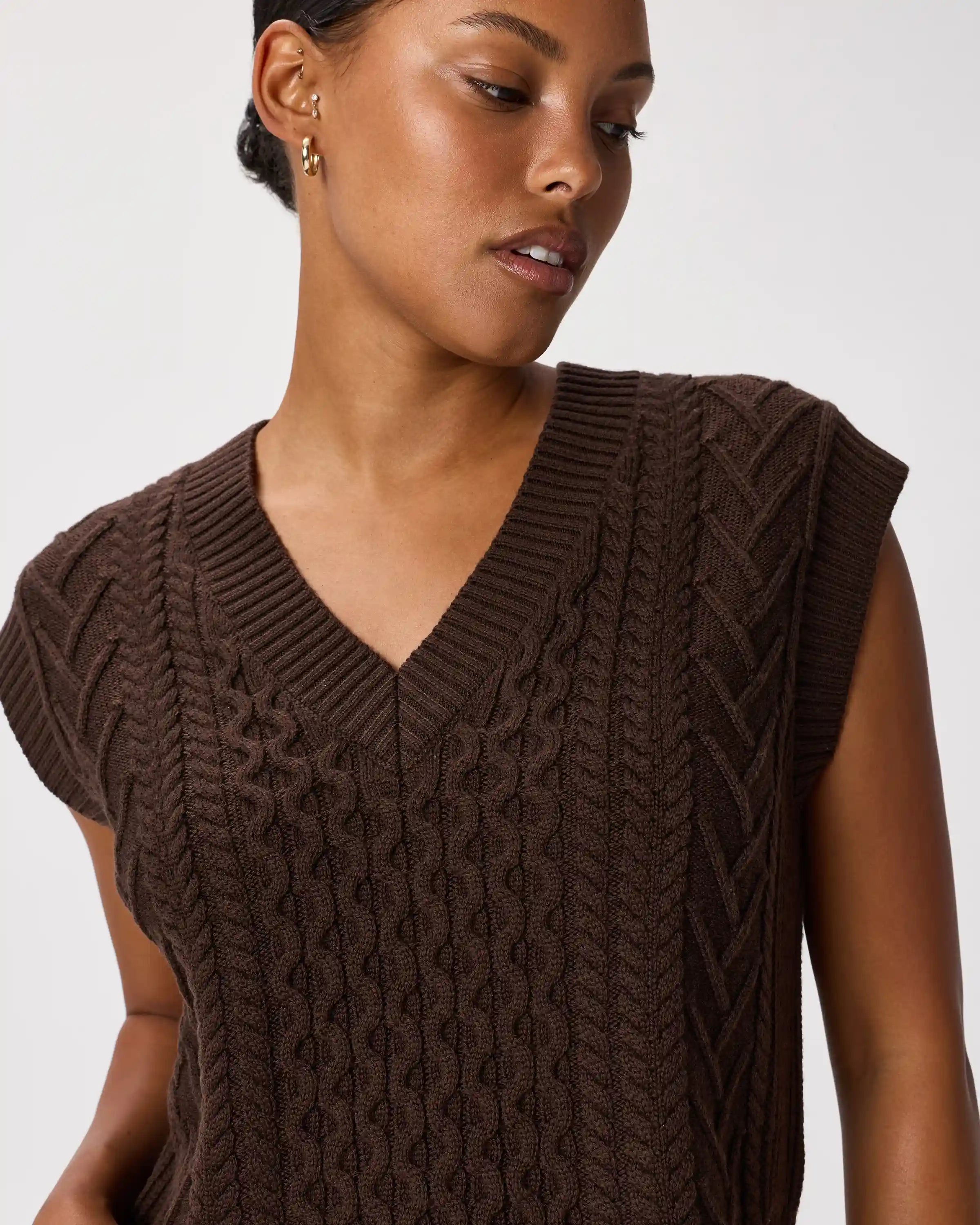 Australian Merino Wool Cable Sweater Vest