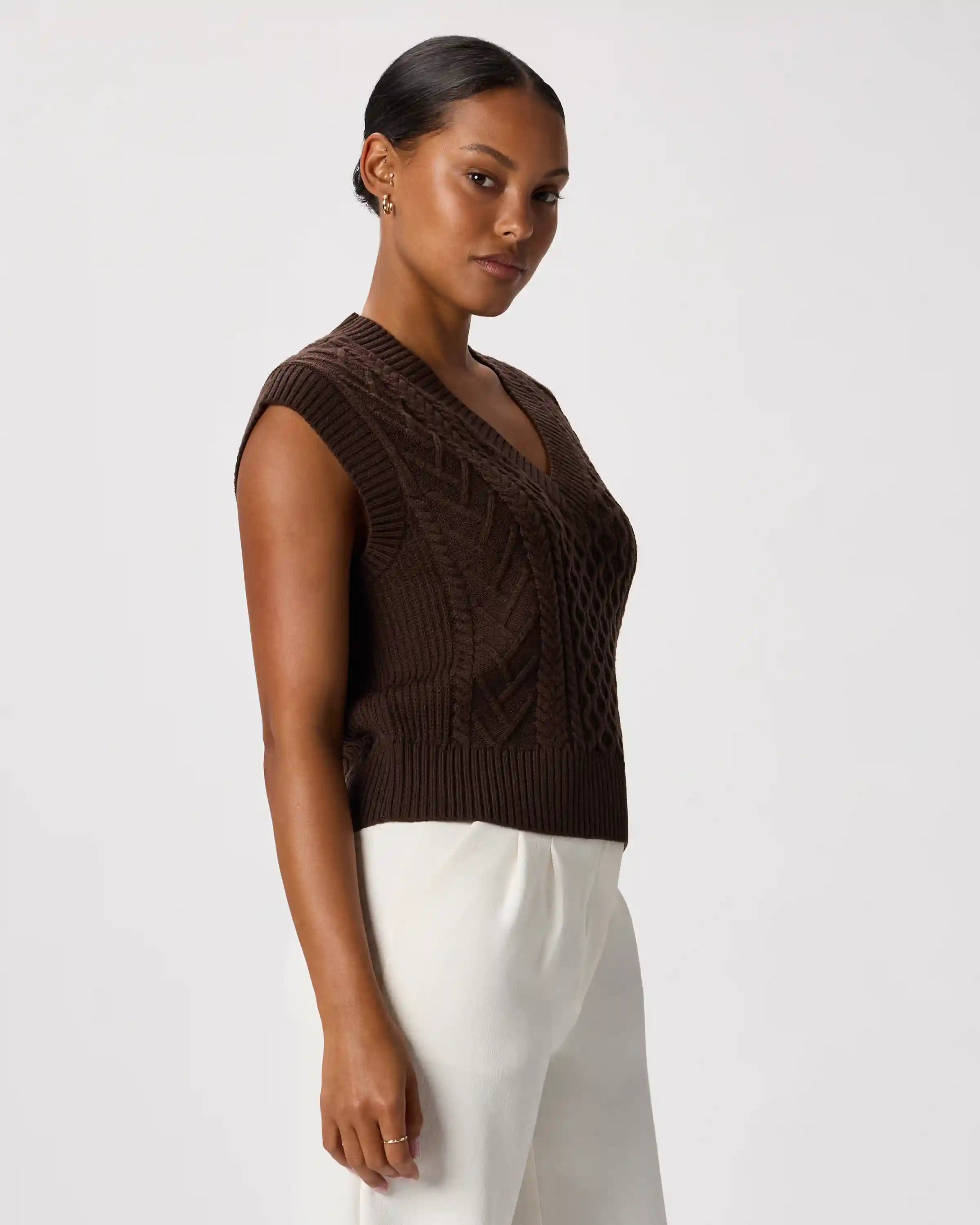 Australian Merino Wool Cable Sweater Vest