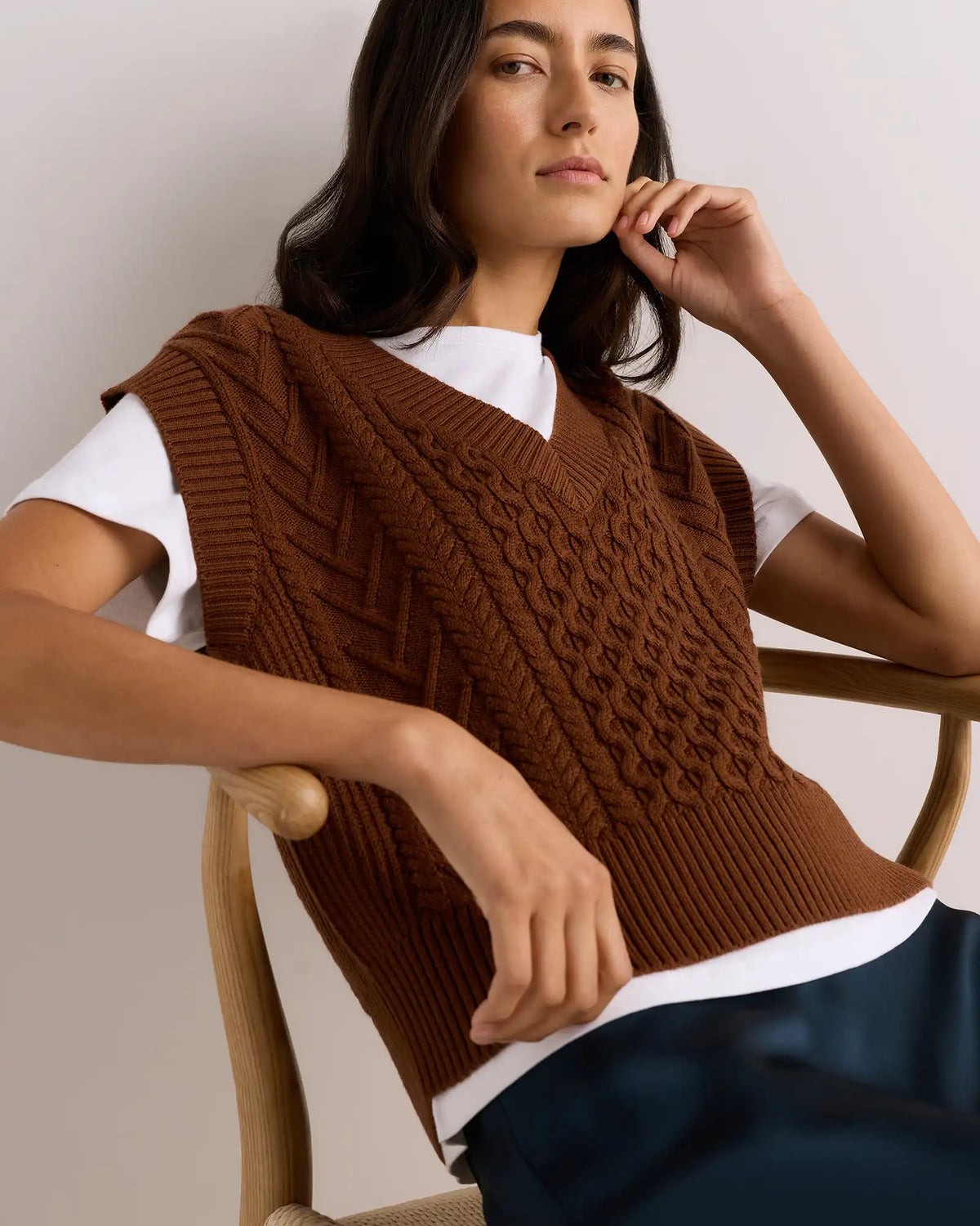 Australian Merino Wool Cable Sweater Vest