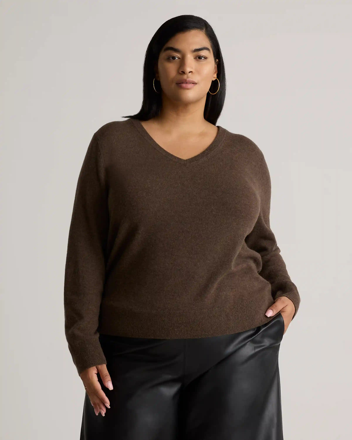 Mongolian Cashmere V-Neck Sweater