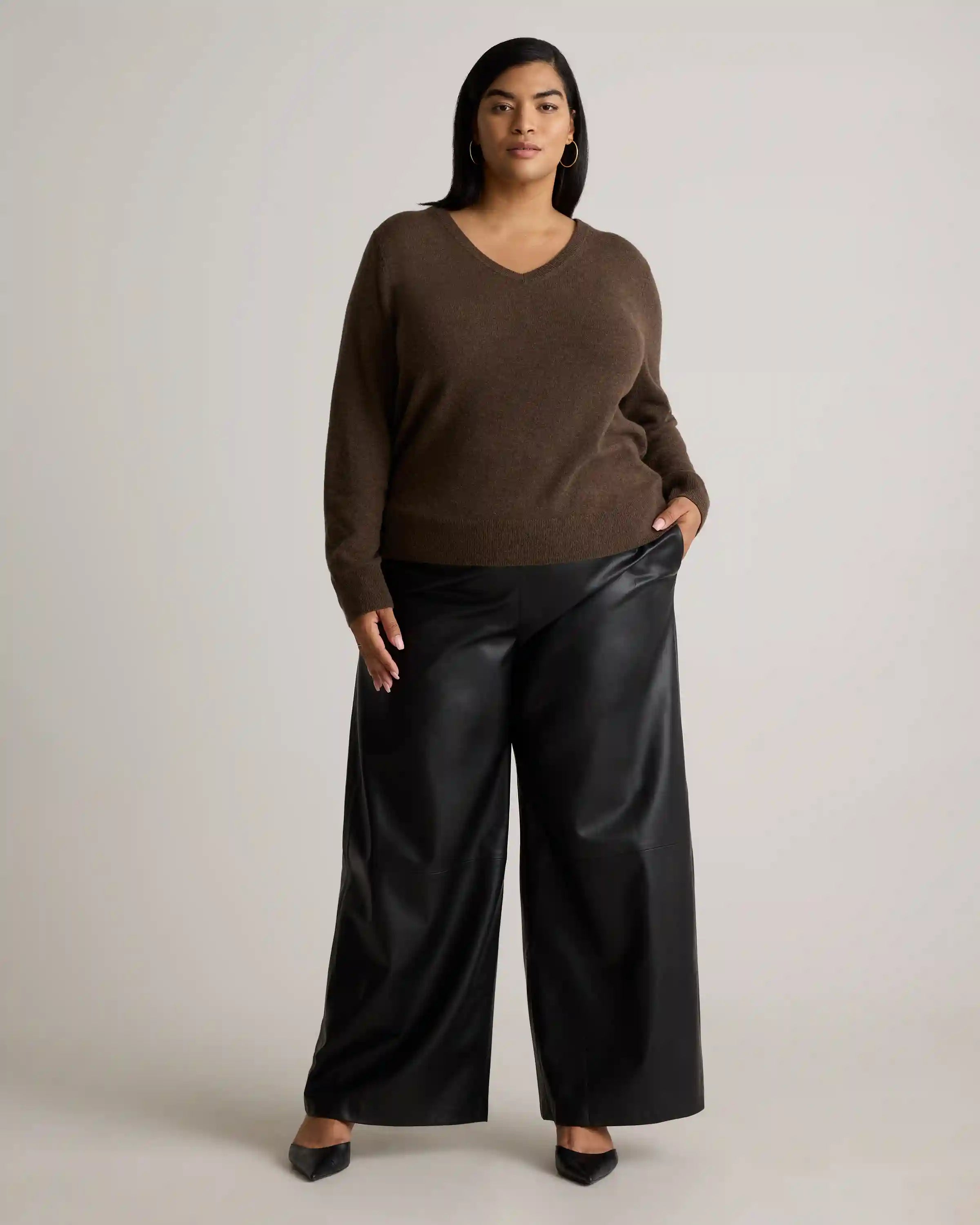 Mongolian Cashmere V-Neck Sweater