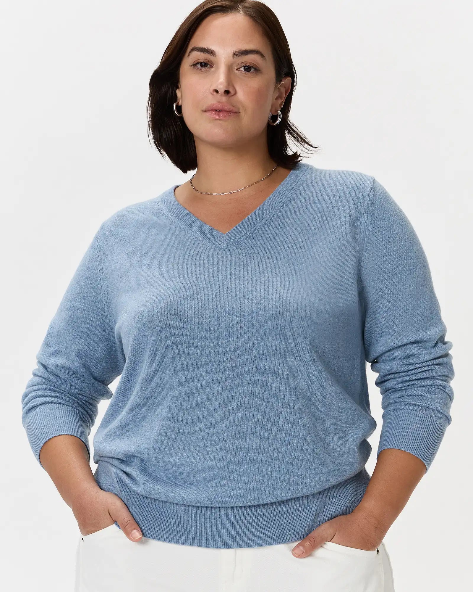 Mongolian Cashmere V-Neck Sweater