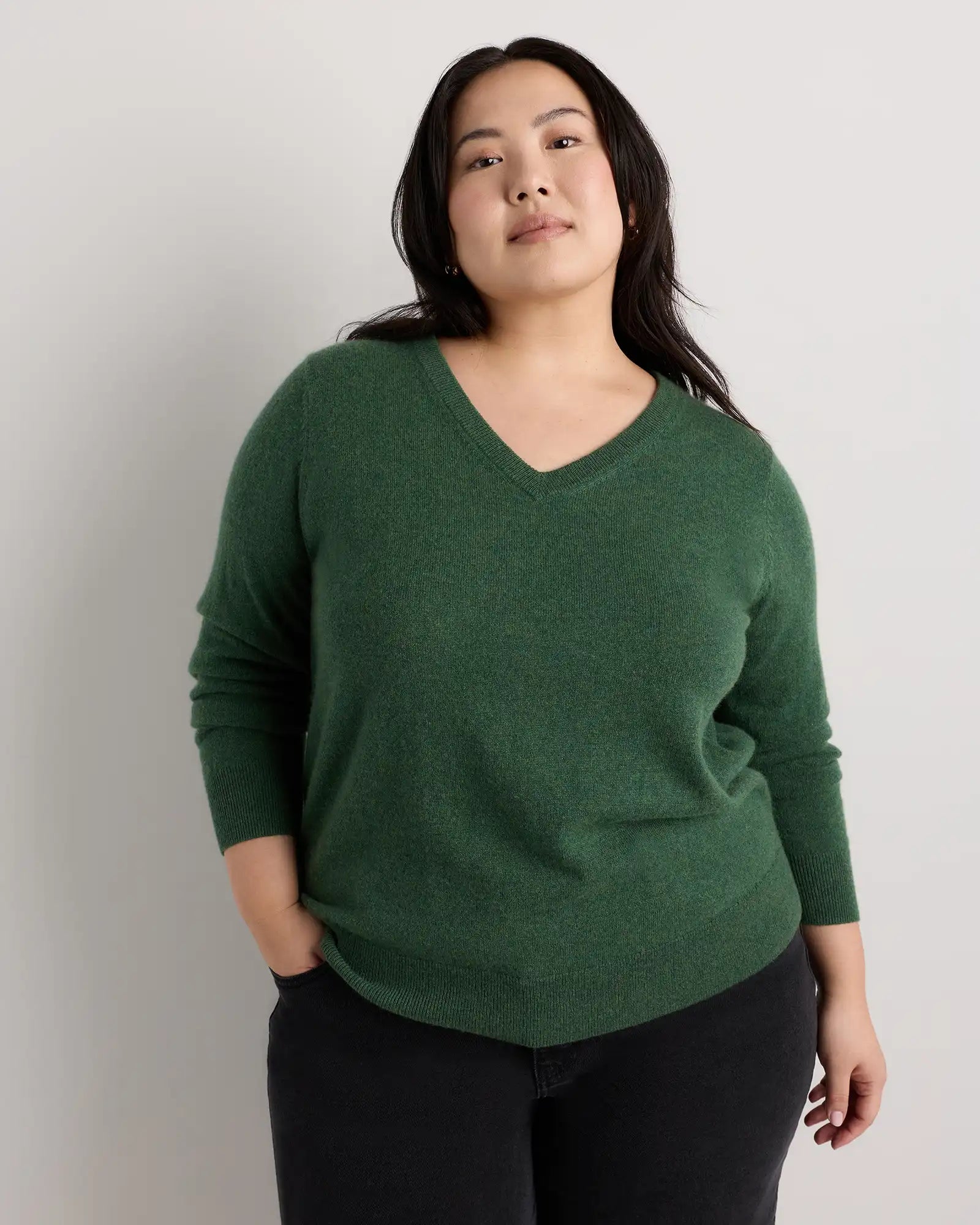 Mongolian Cashmere V-Neck Sweater