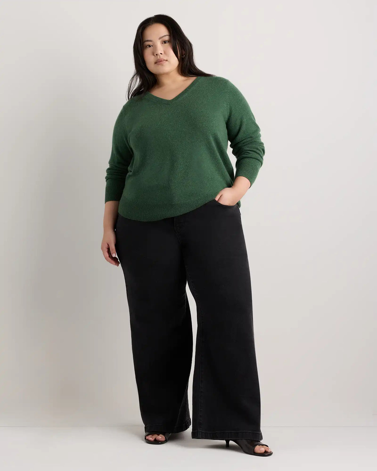 Mongolian Cashmere V-Neck Sweater
