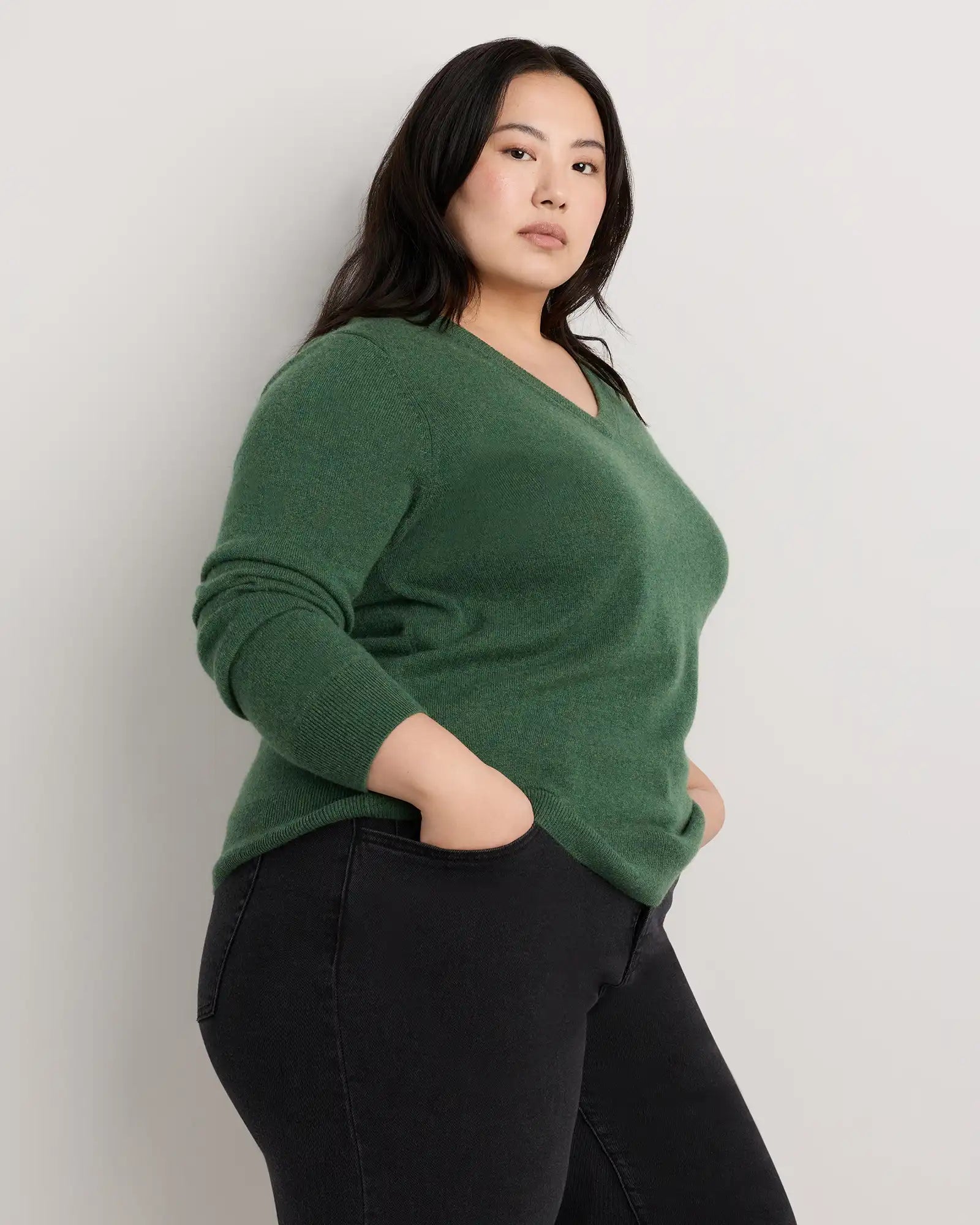 Mongolian Cashmere V-Neck Sweater
