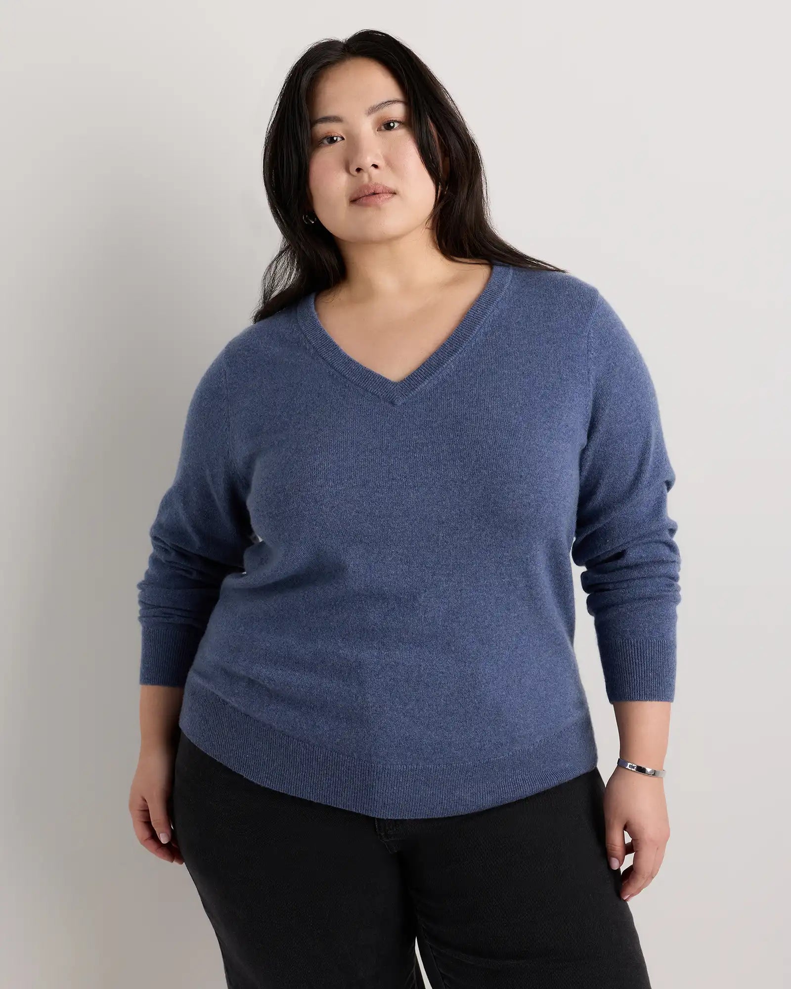 Mongolian Cashmere V-Neck Sweater