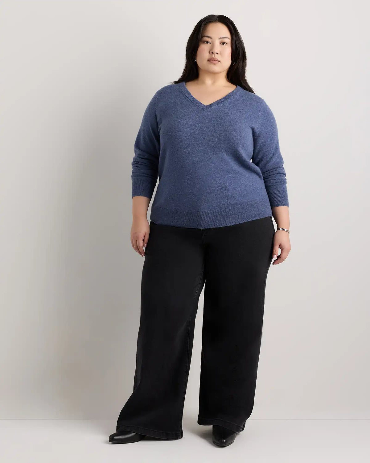 Mongolian Cashmere V-Neck Sweater