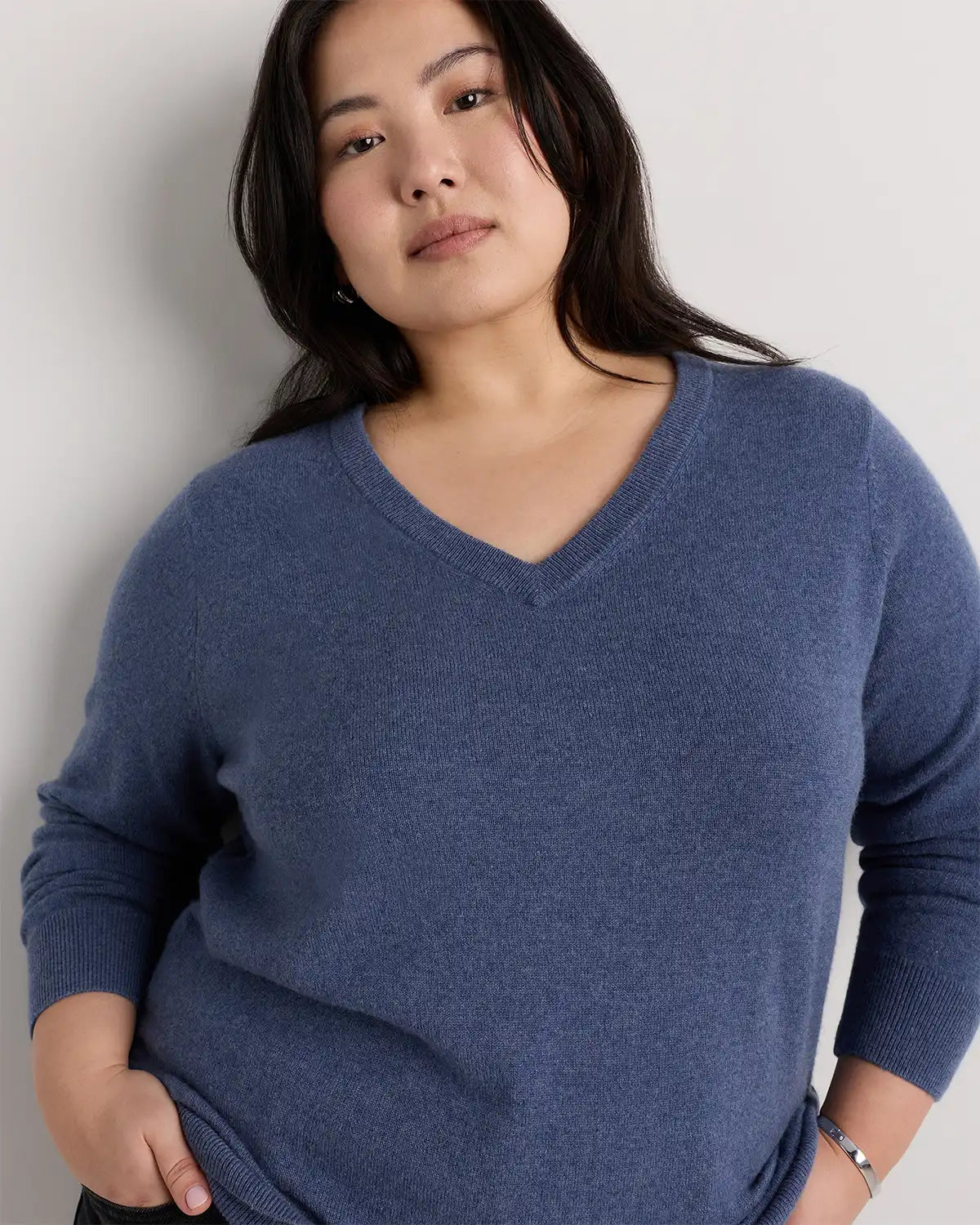 Mongolian Cashmere V-Neck Sweater