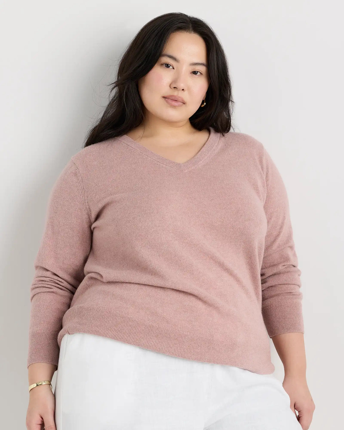 Mongolian Cashmere V-Neck Sweater