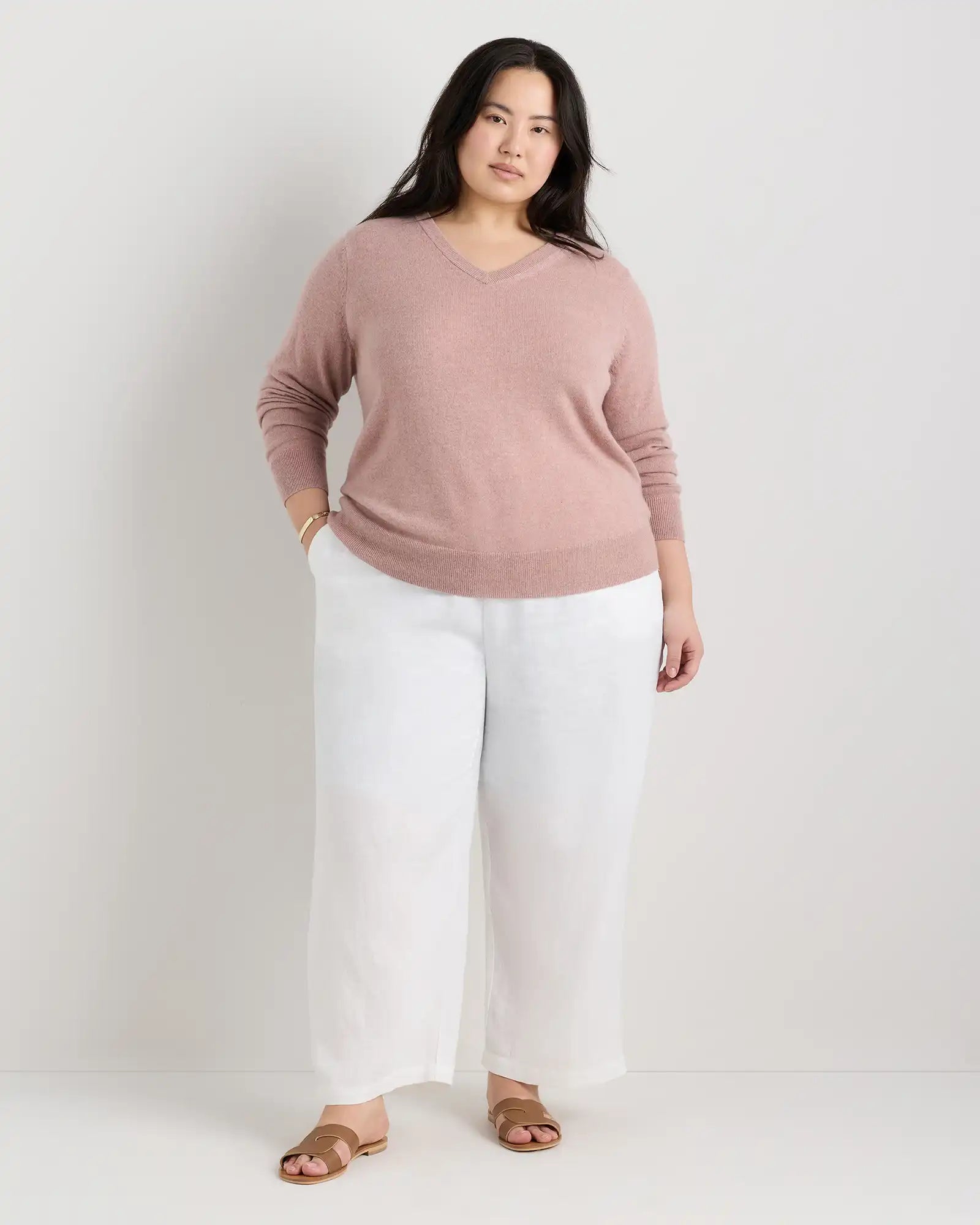 Mongolian Cashmere V-Neck Sweater