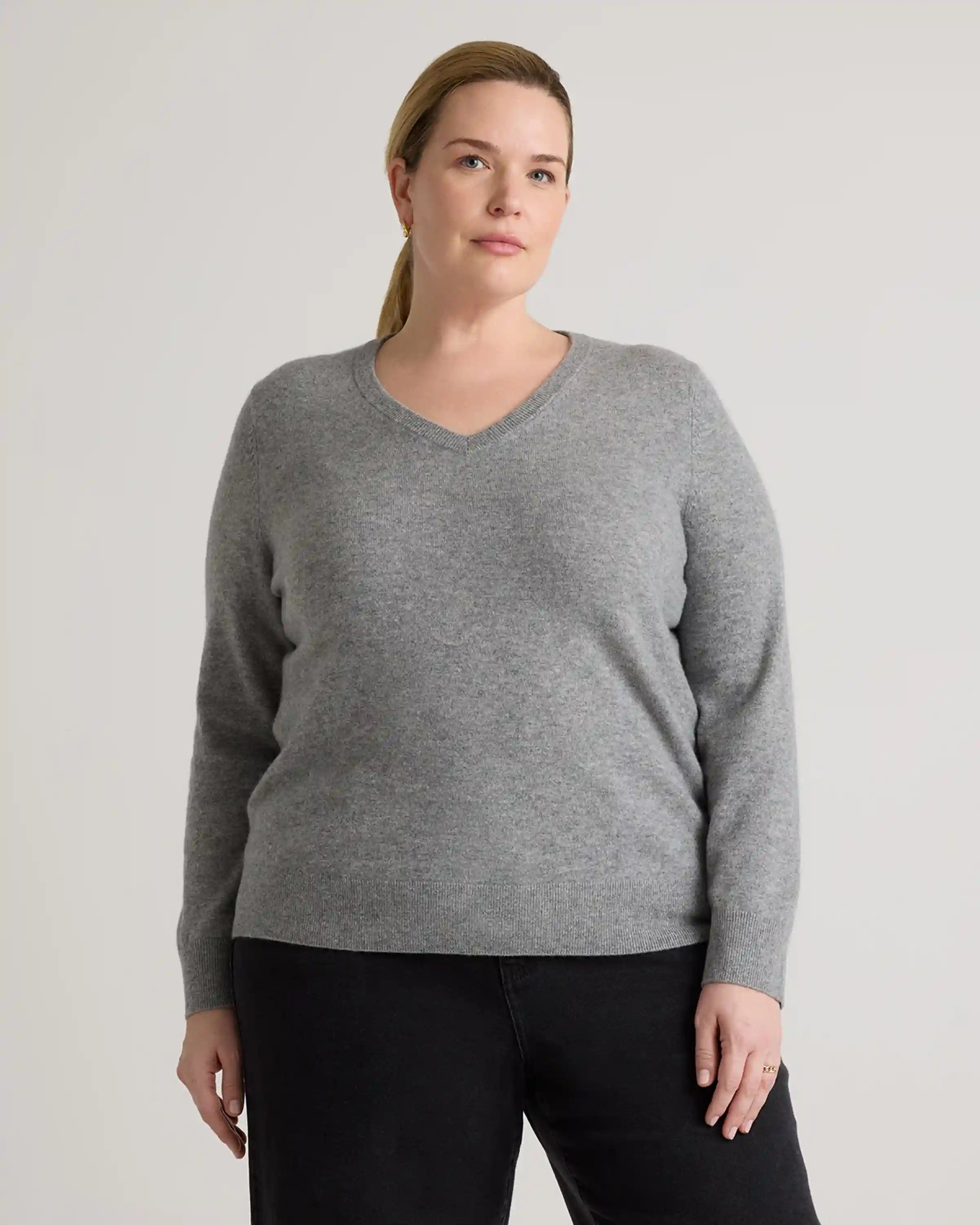 Mongolian Cashmere V-Neck Sweater
