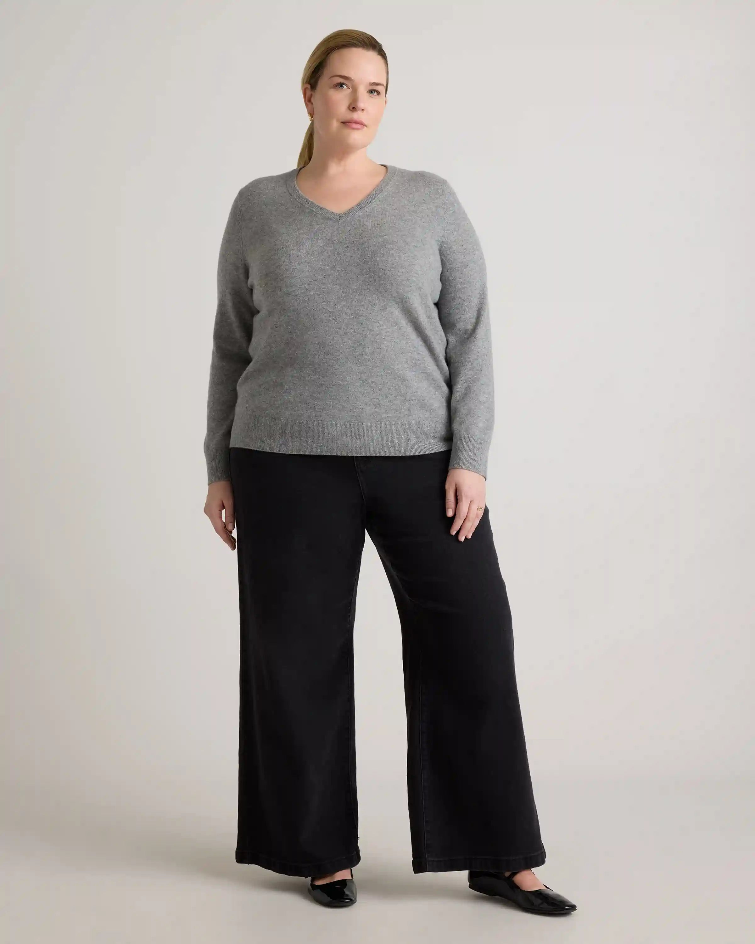 Mongolian Cashmere V-Neck Sweater