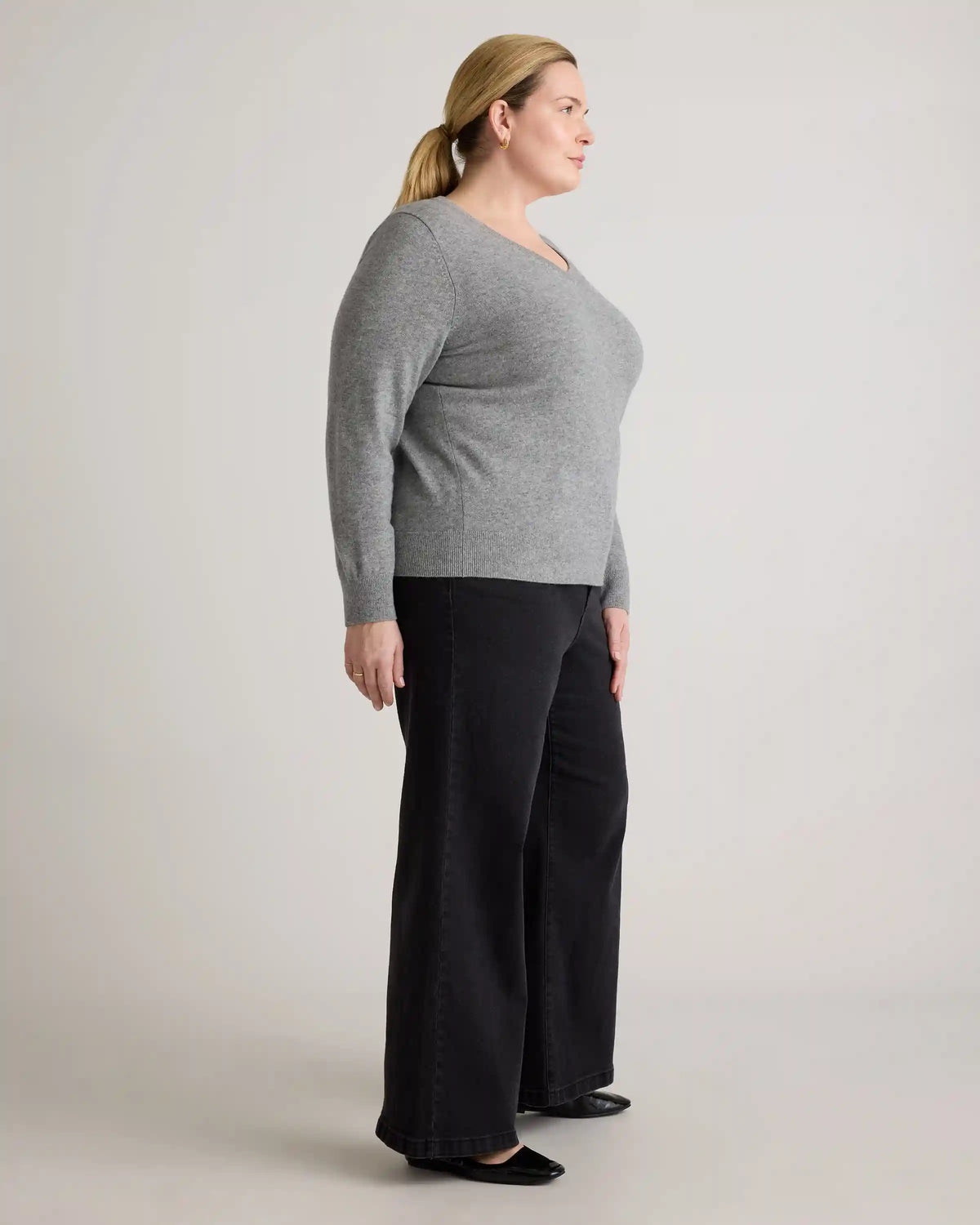 Mongolian Cashmere V-Neck Sweater