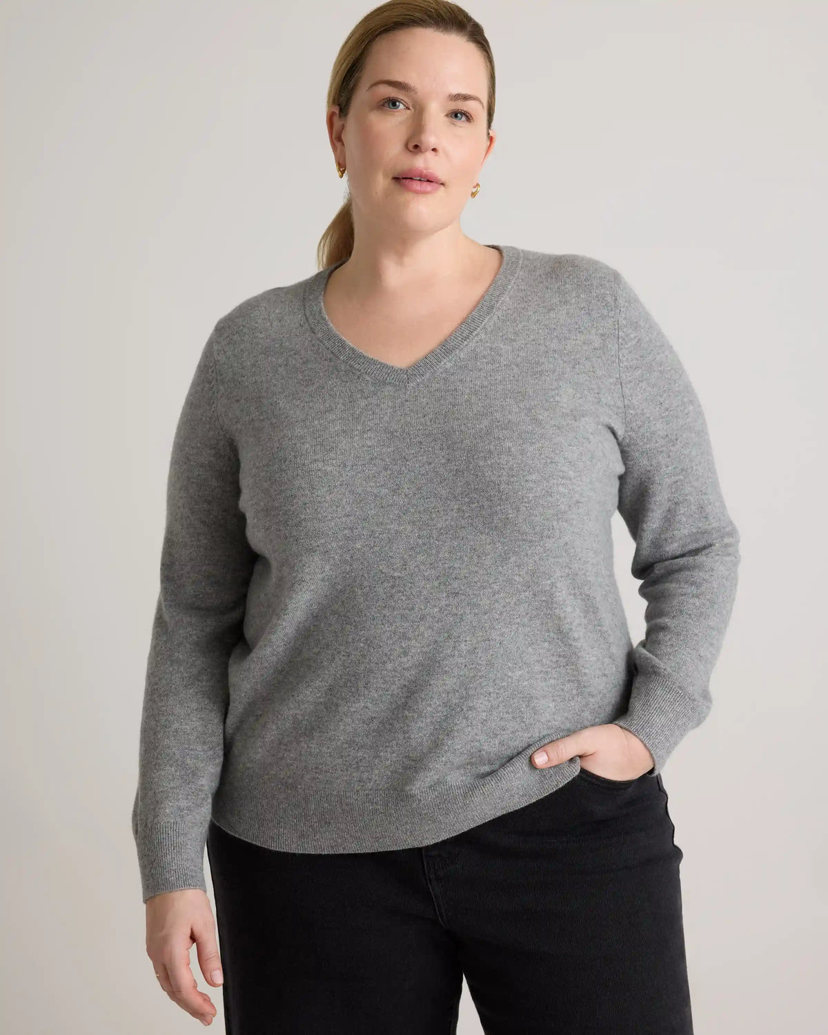 Mongolian Cashmere V-Neck Sweater