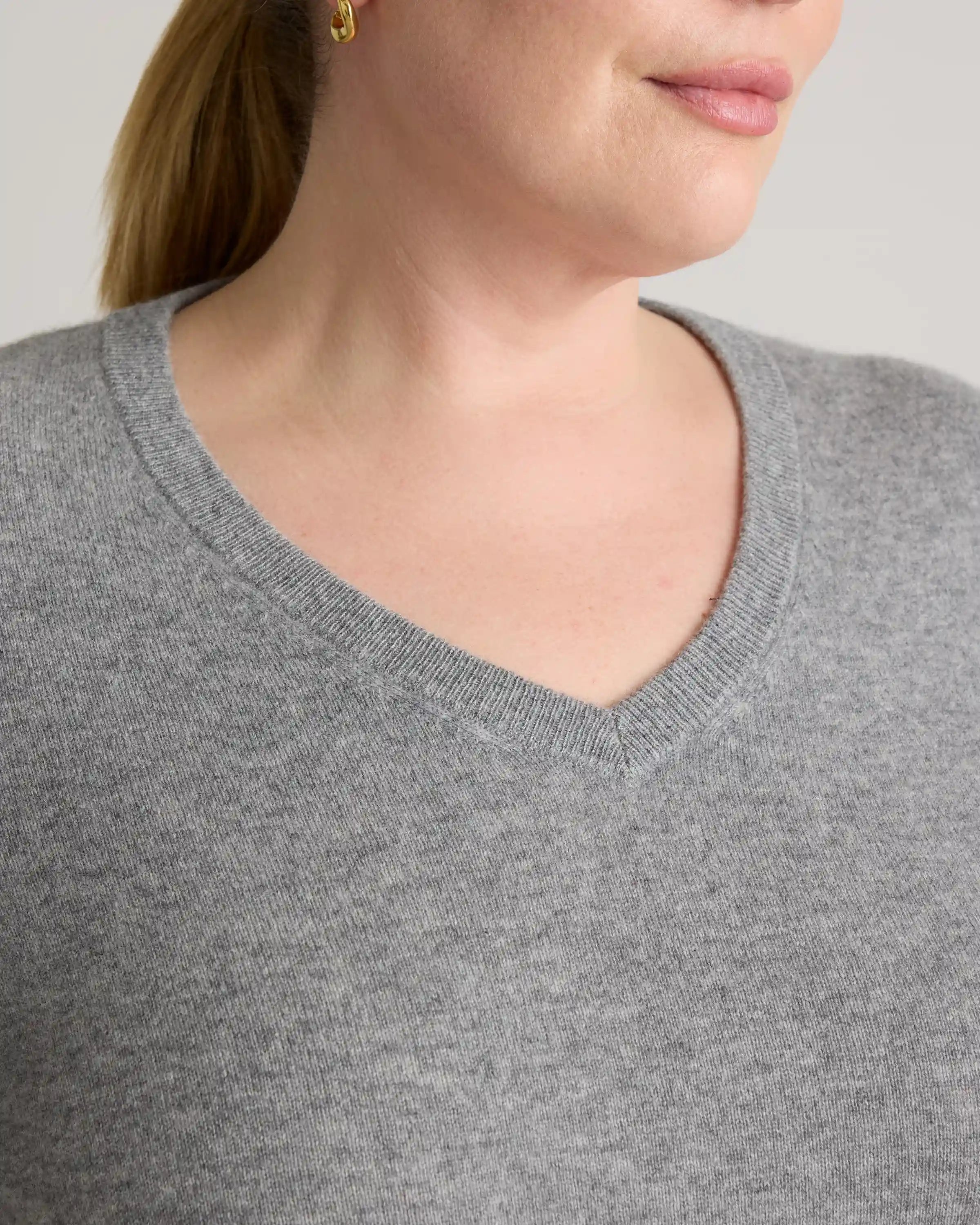 Mongolian Cashmere V-Neck Sweater