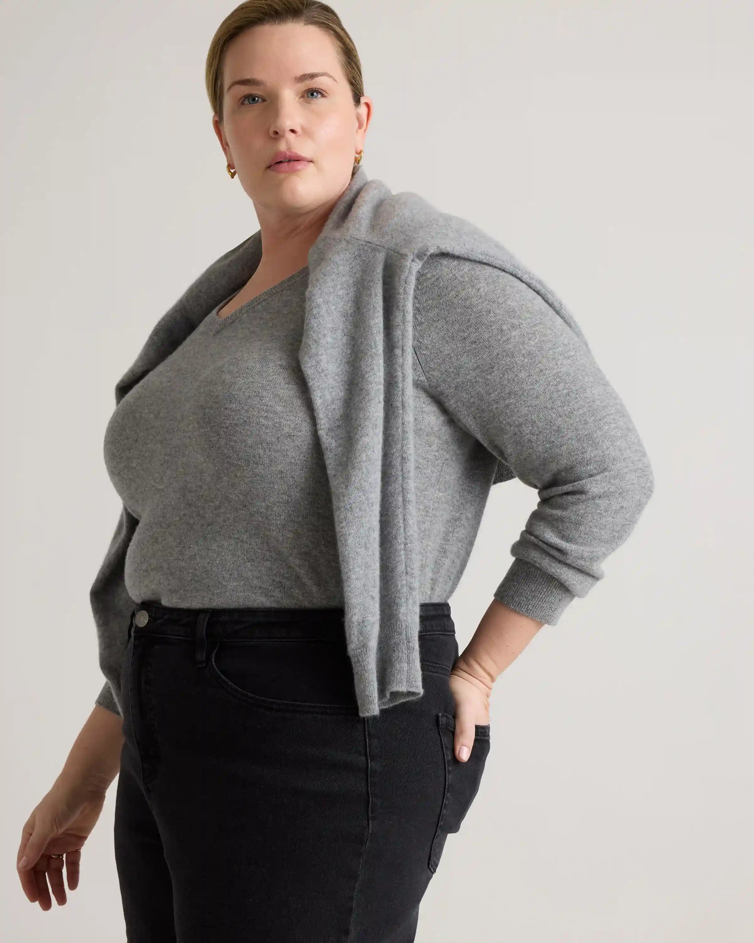 Mongolian Cashmere V-Neck Sweater