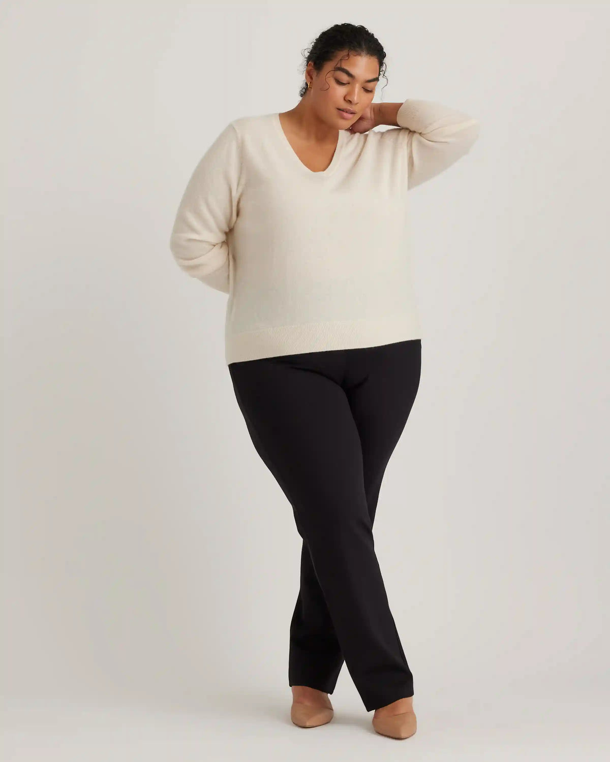 Mongolian Cashmere V-Neck Sweater