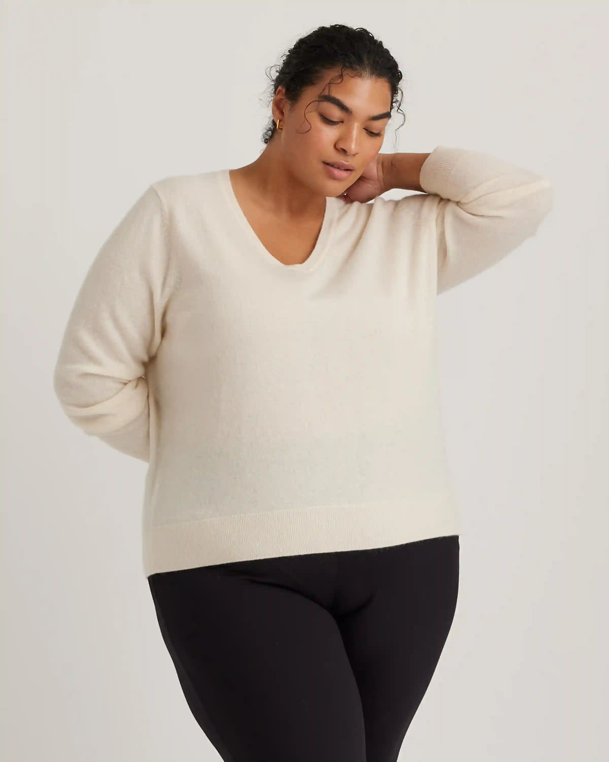 Mongolian Cashmere V-Neck Sweater