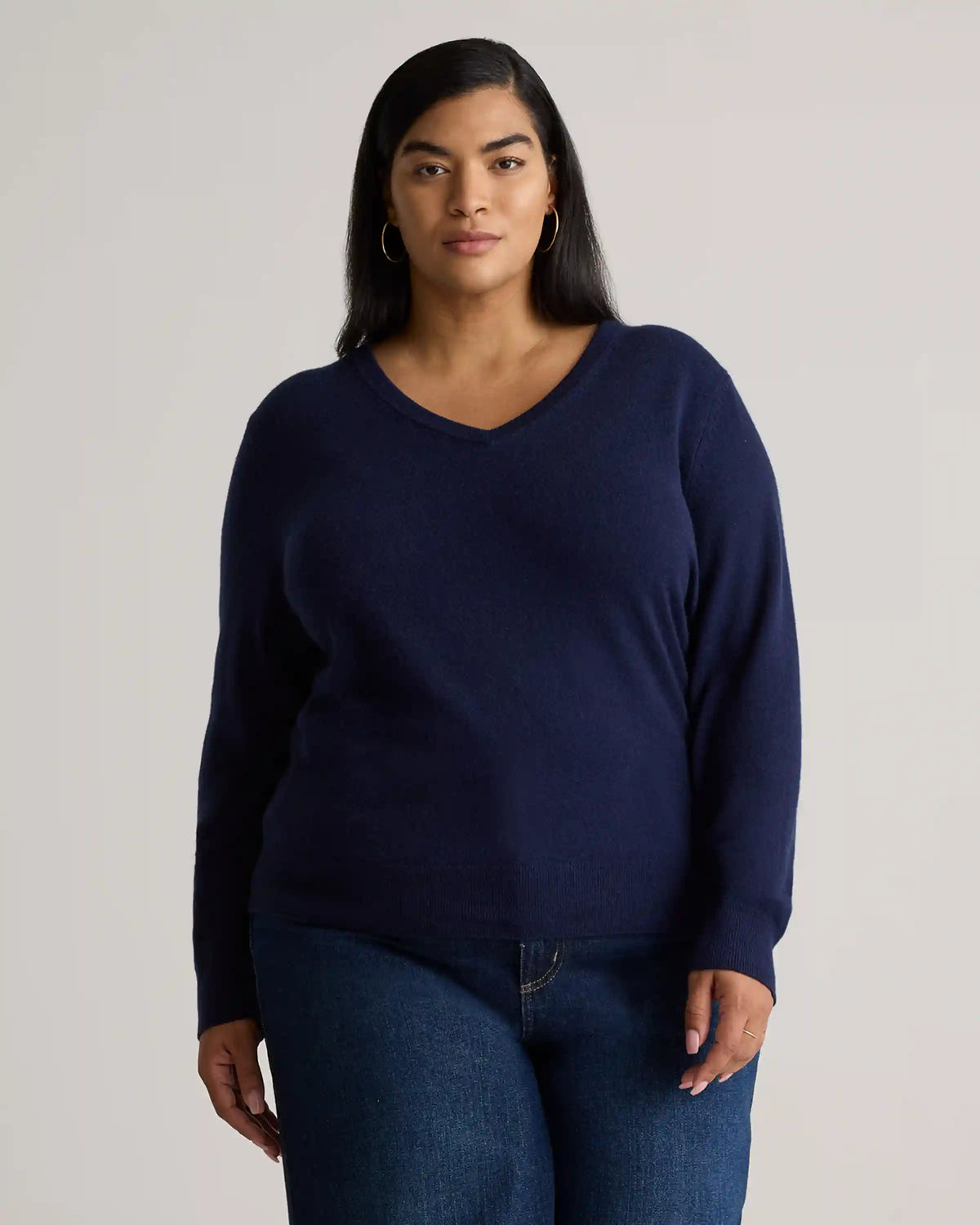 Mongolian Cashmere V-Neck Sweater