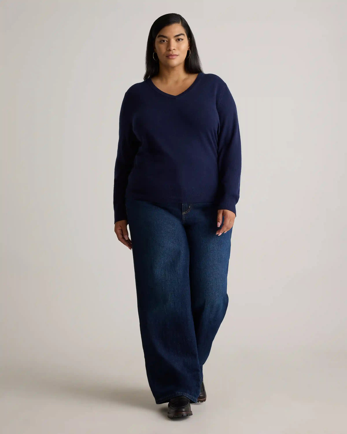 Mongolian Cashmere V-Neck Sweater
