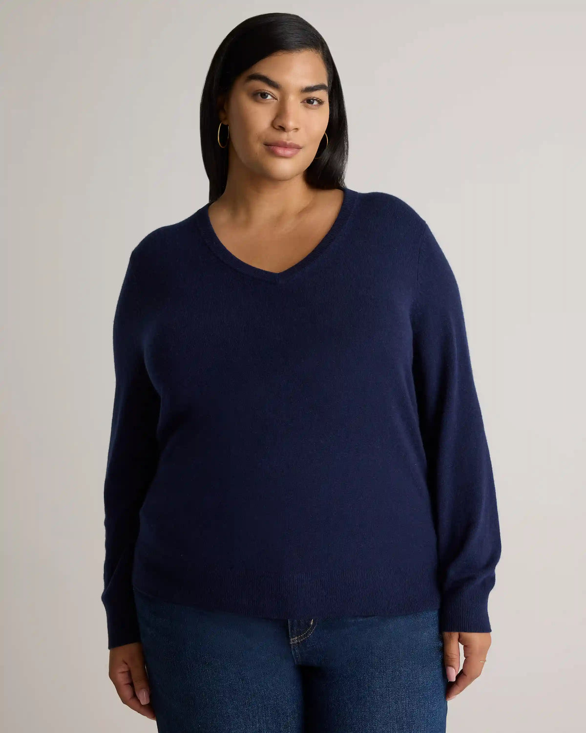 Mongolian Cashmere V-Neck Sweater