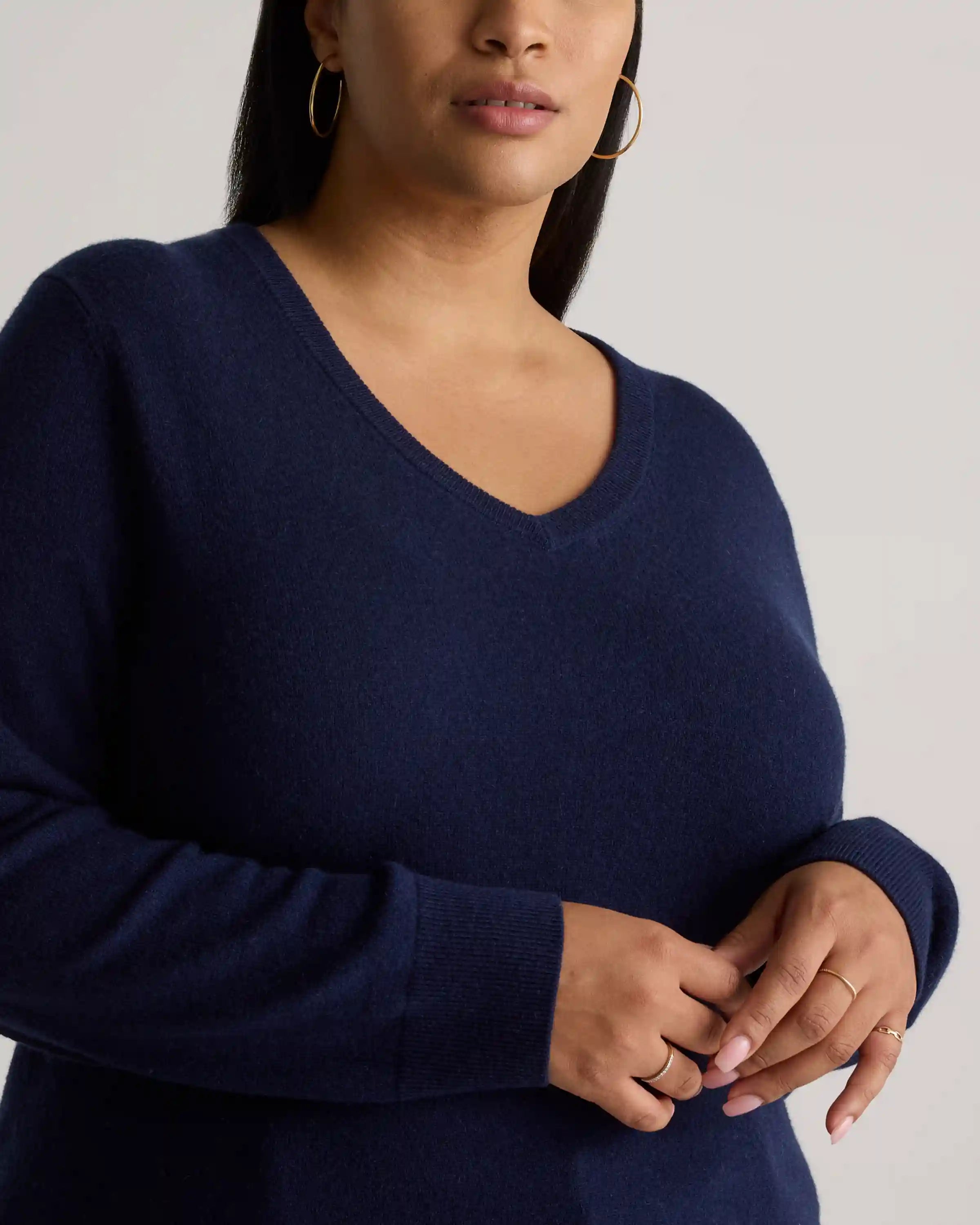 Mongolian Cashmere V-Neck Sweater