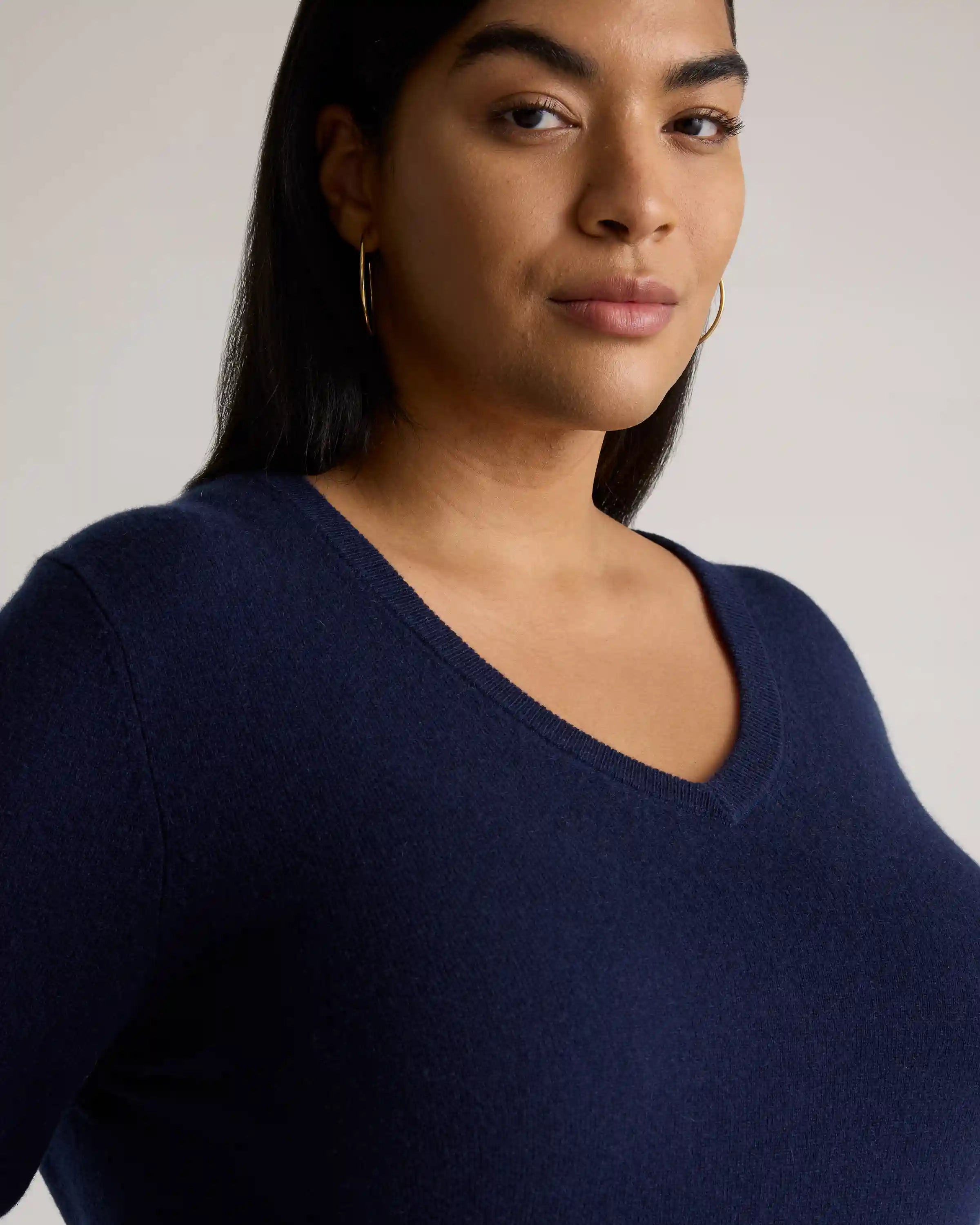 Mongolian Cashmere V-Neck Sweater