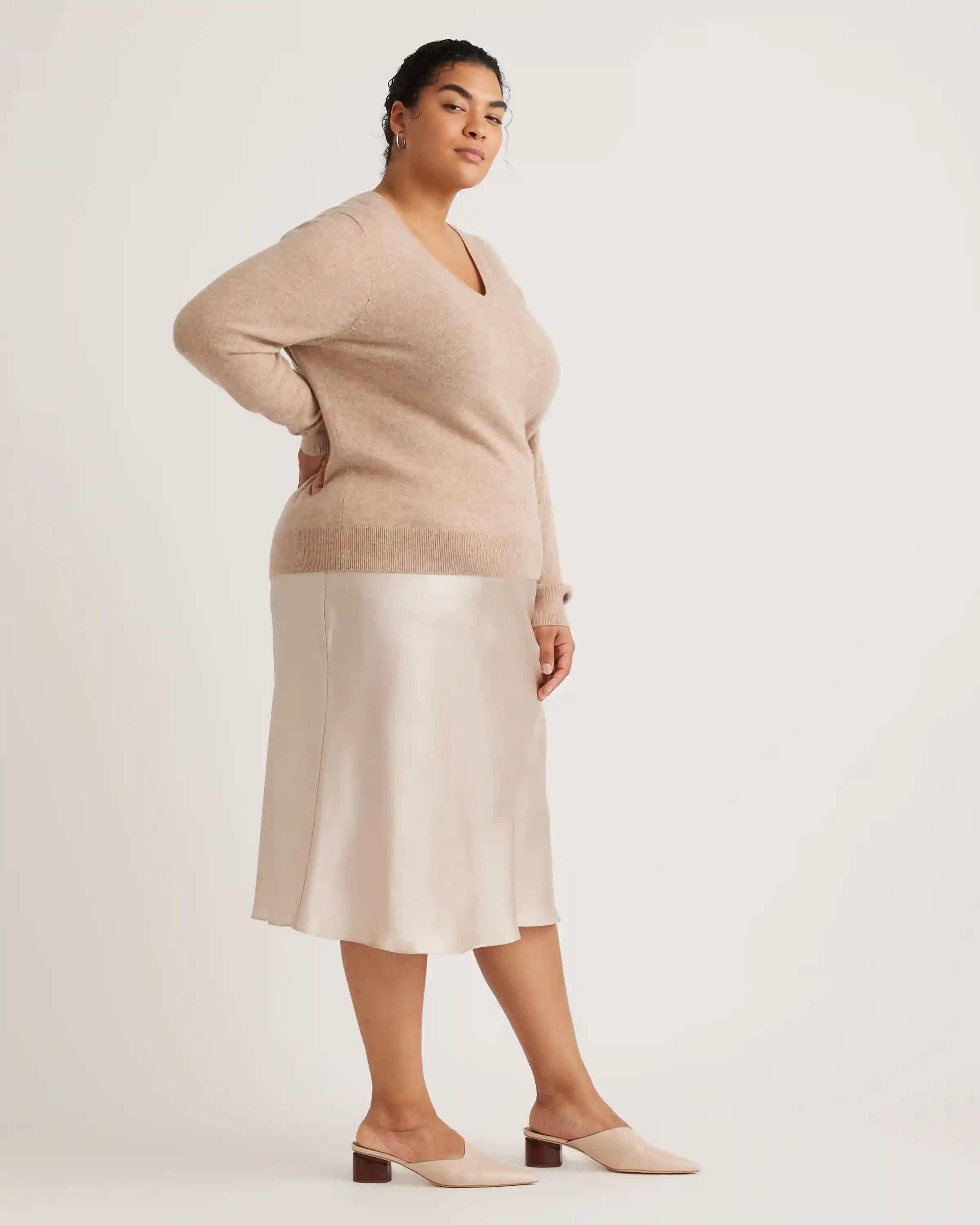 Mongolian Cashmere V-Neck Sweater
