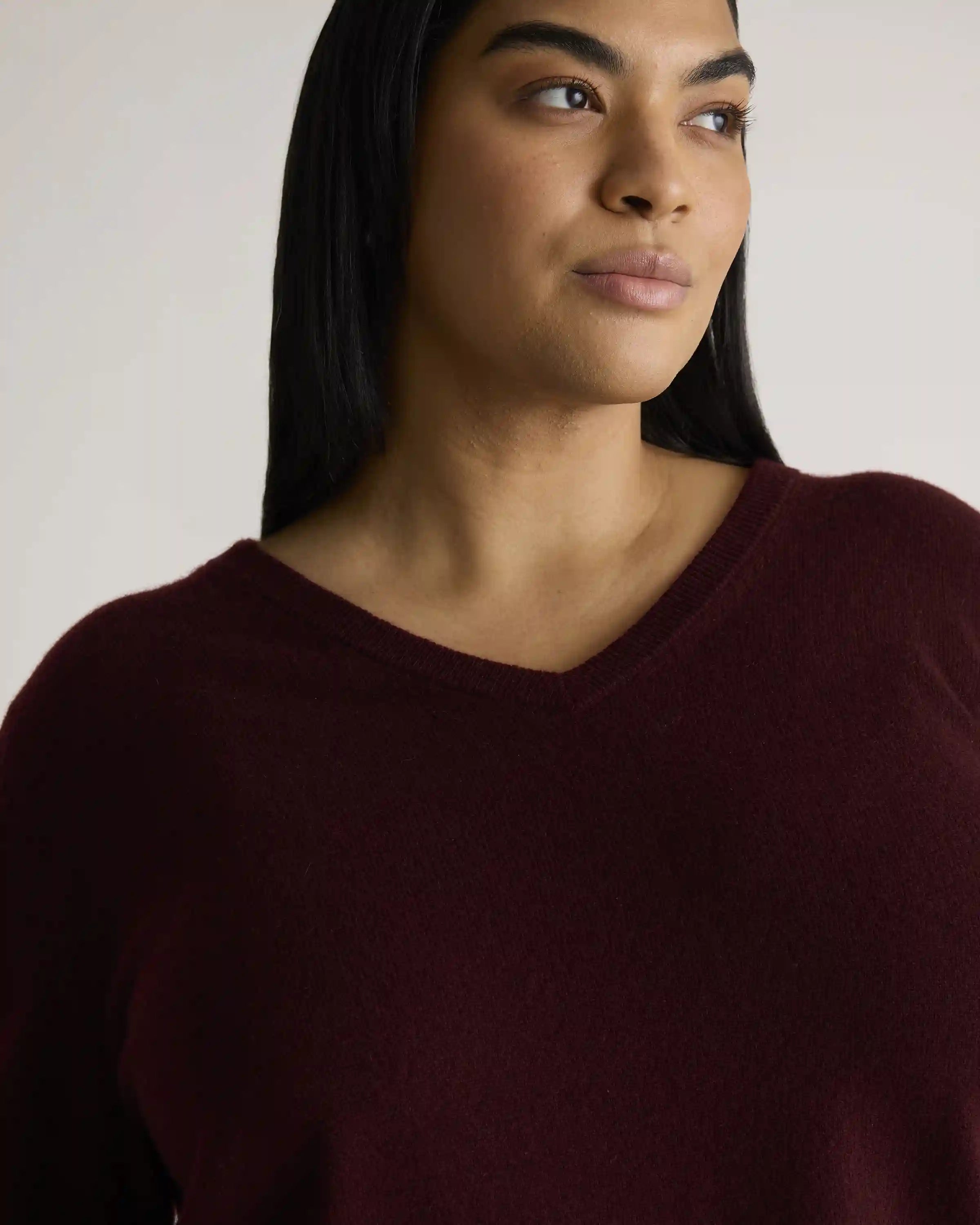 Mongolian Cashmere V-Neck Sweater