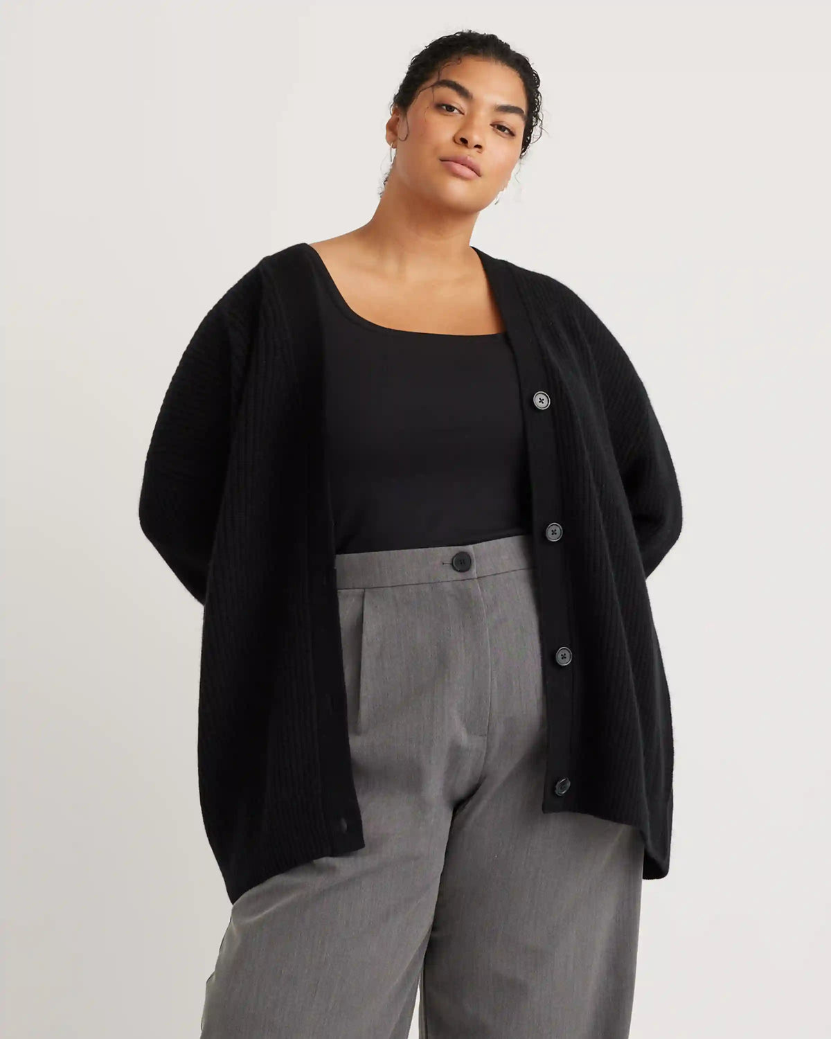 Mongolian Cashmere Oversized Boyfriend Cardigan Sweater
