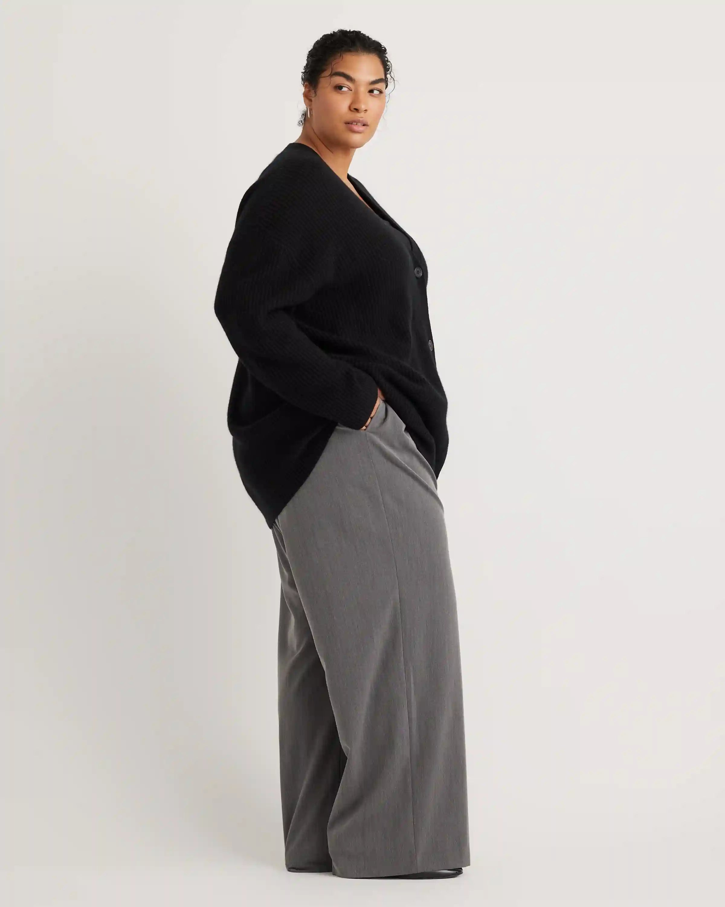 Mongolian Cashmere Oversized Boyfriend Cardigan Sweater