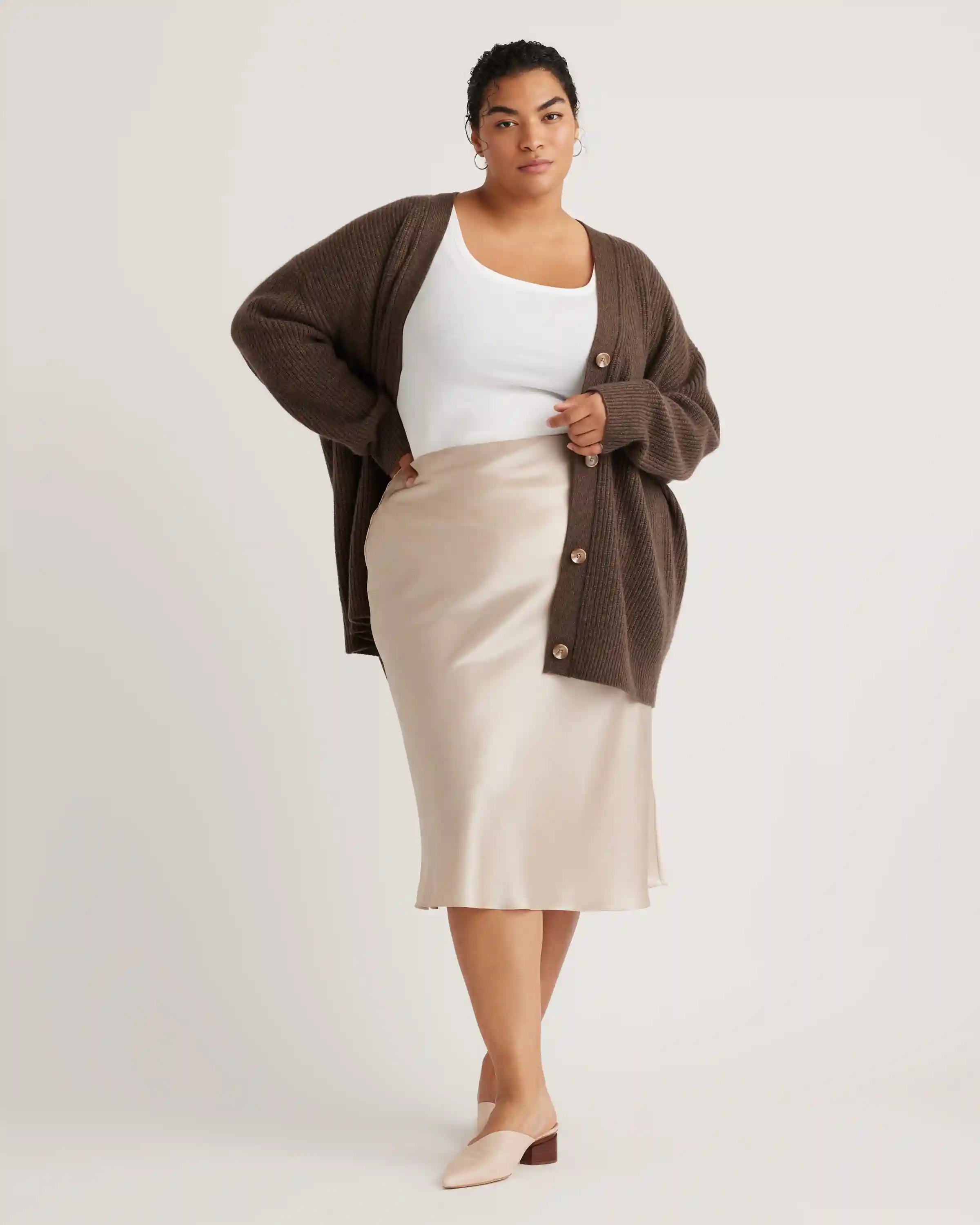 Mongolian Cashmere Oversized Boyfriend Cardigan Sweater