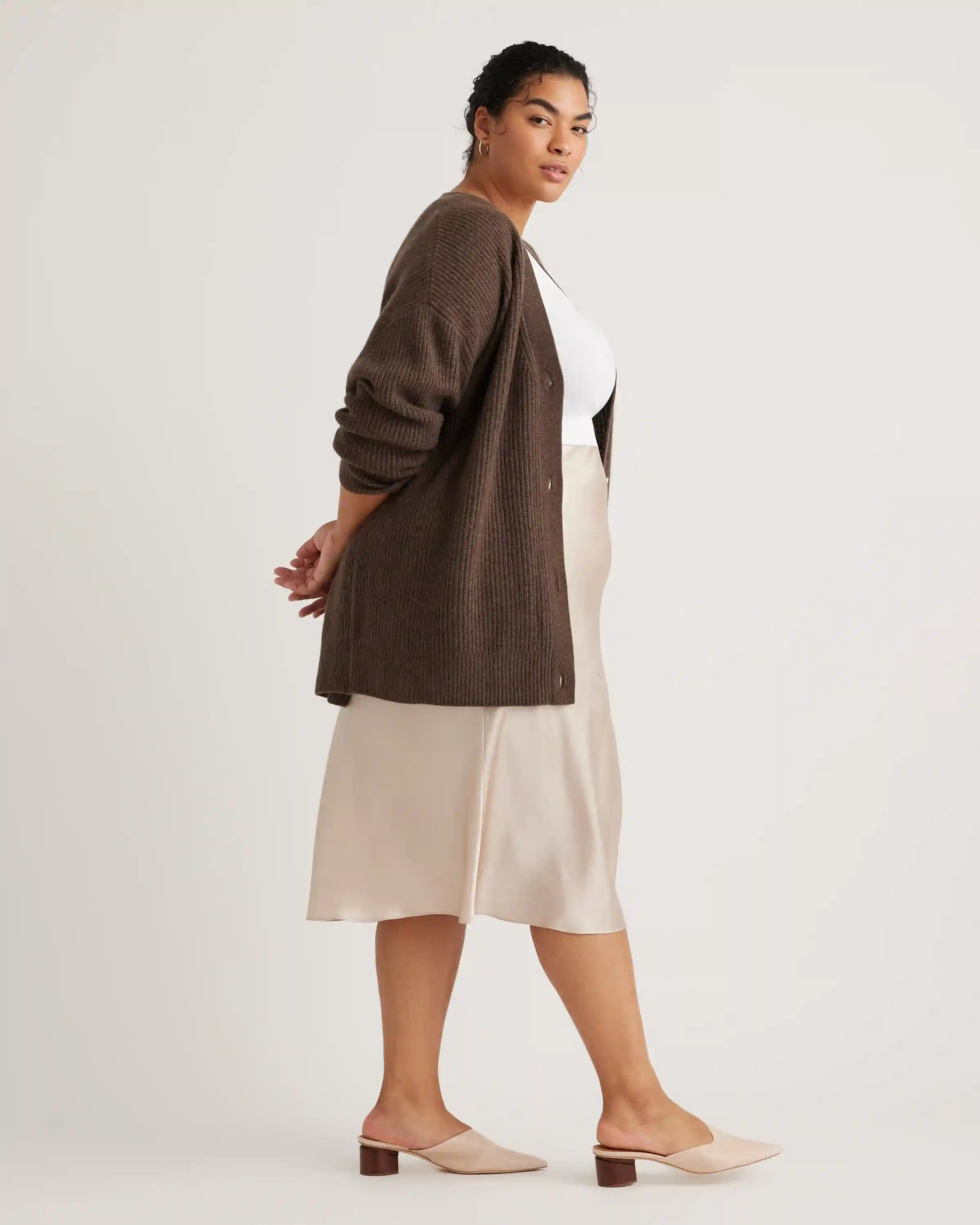 Mongolian Cashmere Oversized Boyfriend Cardigan Sweater