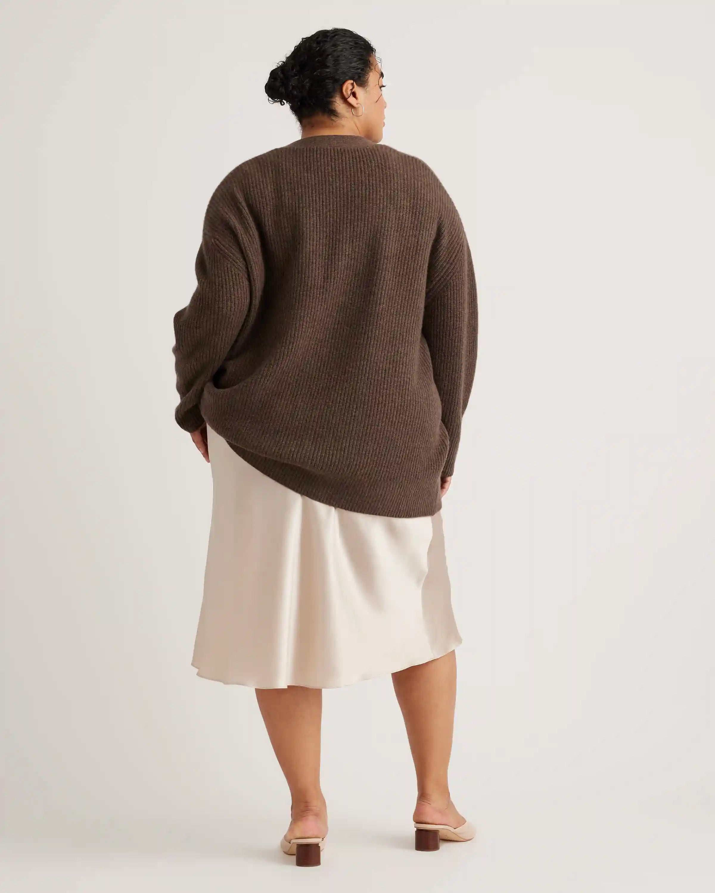 Mongolian Cashmere Oversized Boyfriend Cardigan Sweater