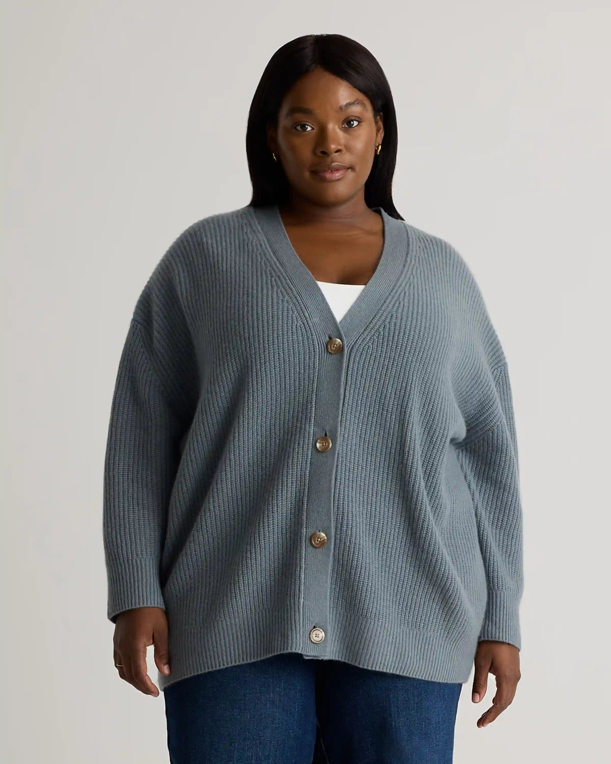Mongolian Cashmere Oversized Boyfriend Cardigan Sweater