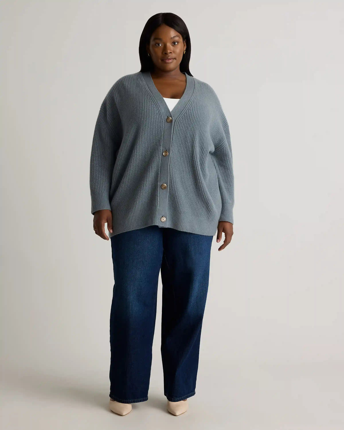 Mongolian Cashmere Oversized Boyfriend Cardigan Sweater
