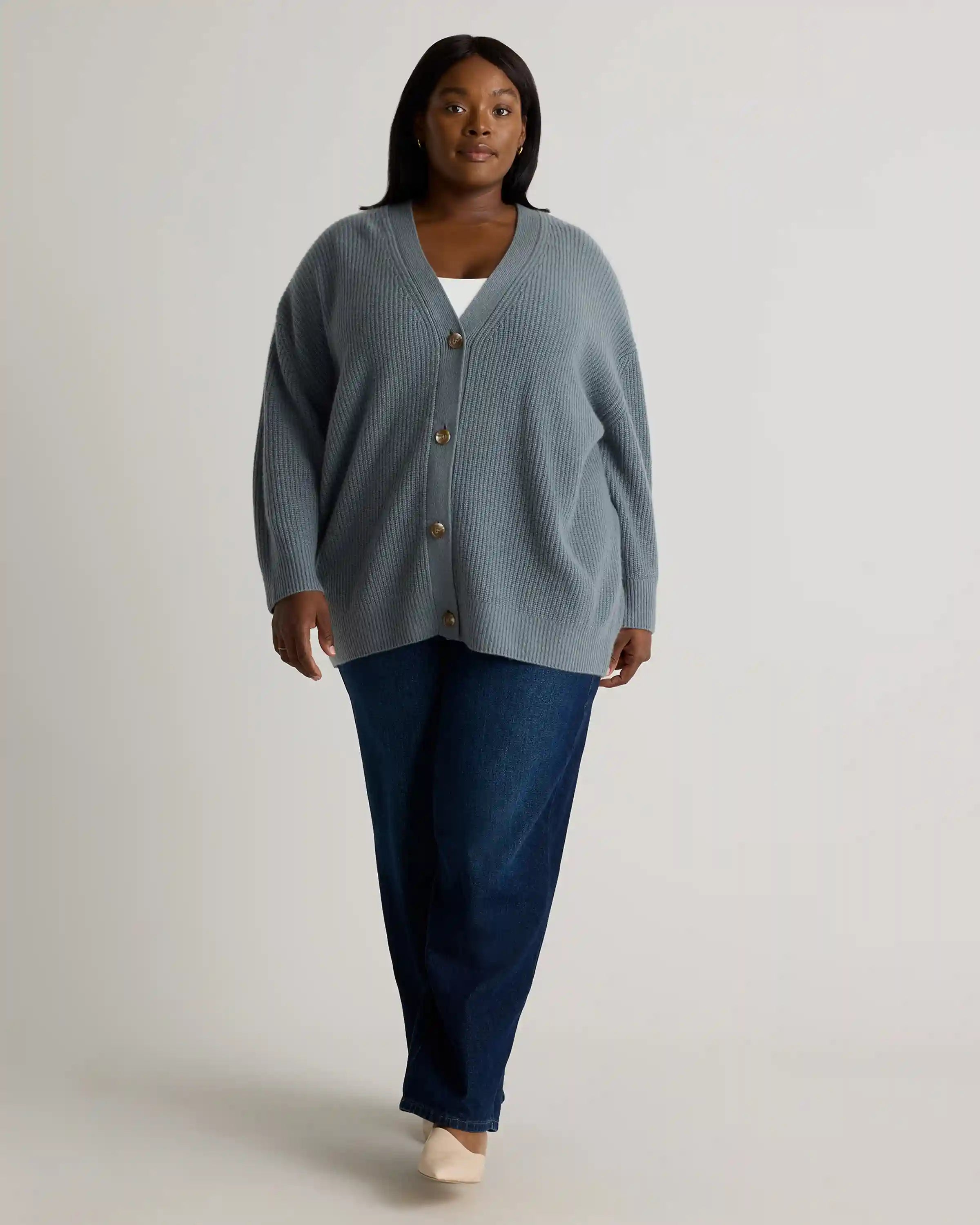 Mongolian Cashmere Oversized Boyfriend Cardigan Sweater
