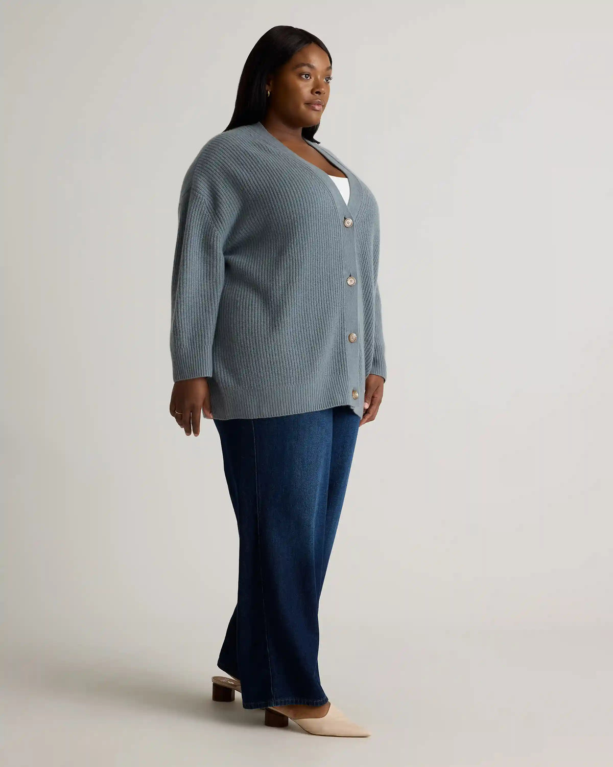 Mongolian Cashmere Oversized Boyfriend Cardigan Sweater