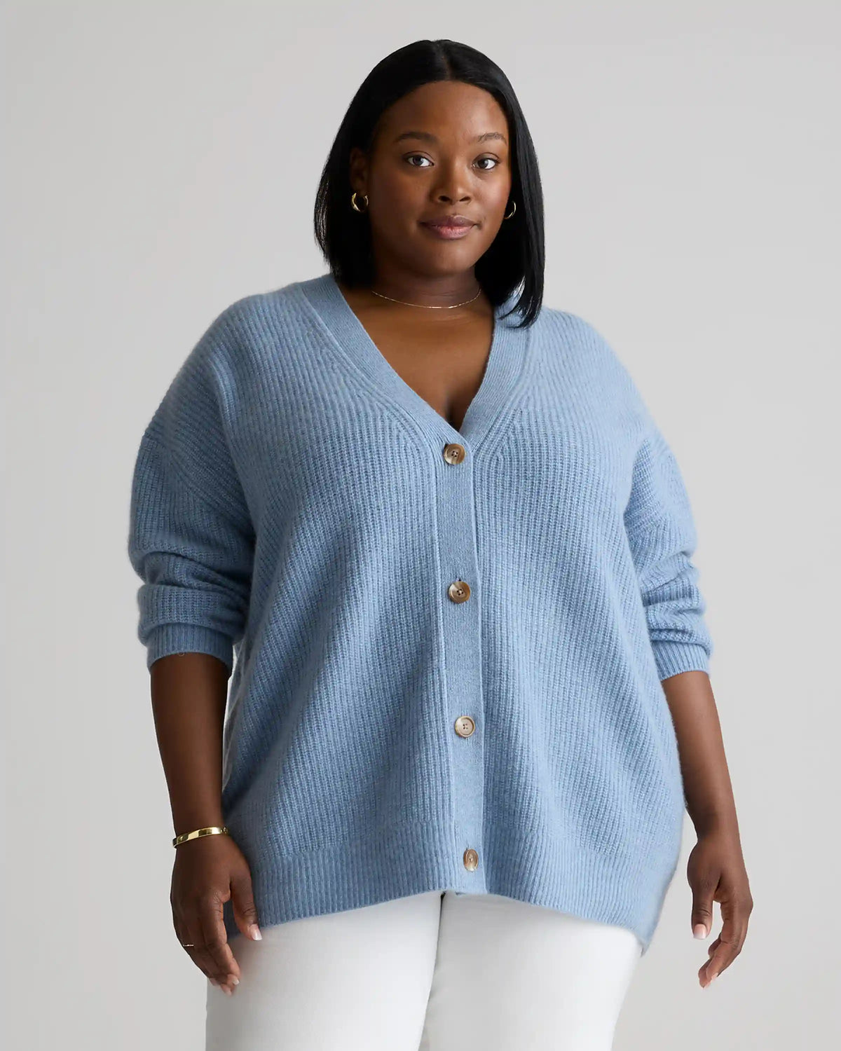Mongolian Cashmere Oversized Boyfriend Cardigan Sweater