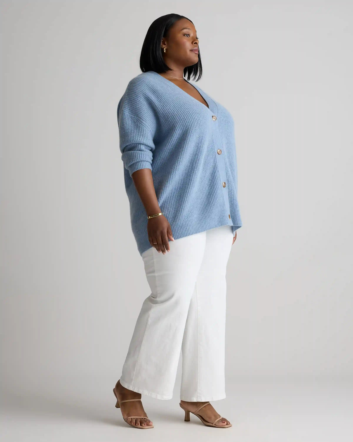 Mongolian Cashmere Oversized Boyfriend Cardigan Sweater