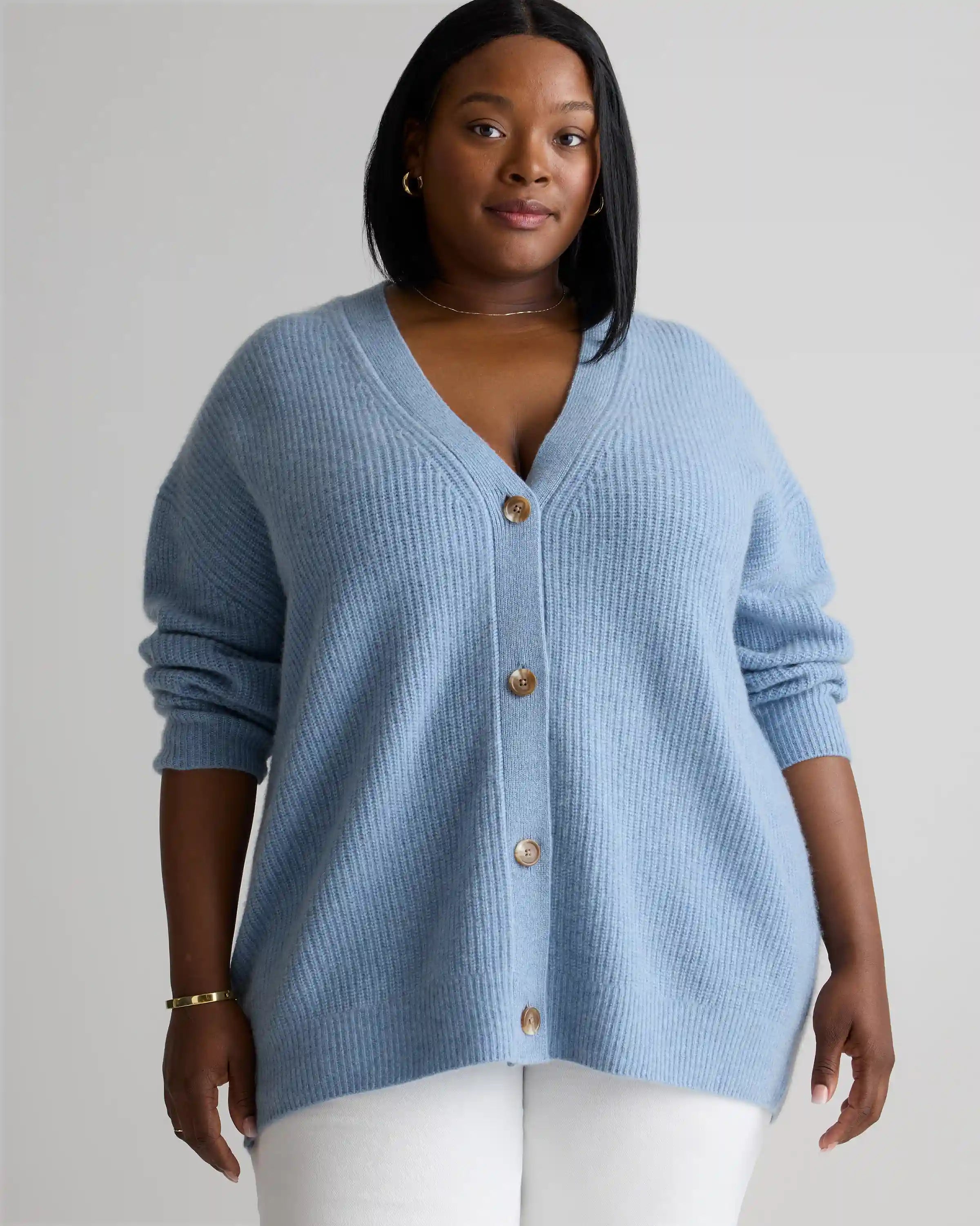 Mongolian Cashmere Oversized Boyfriend Cardigan Sweater